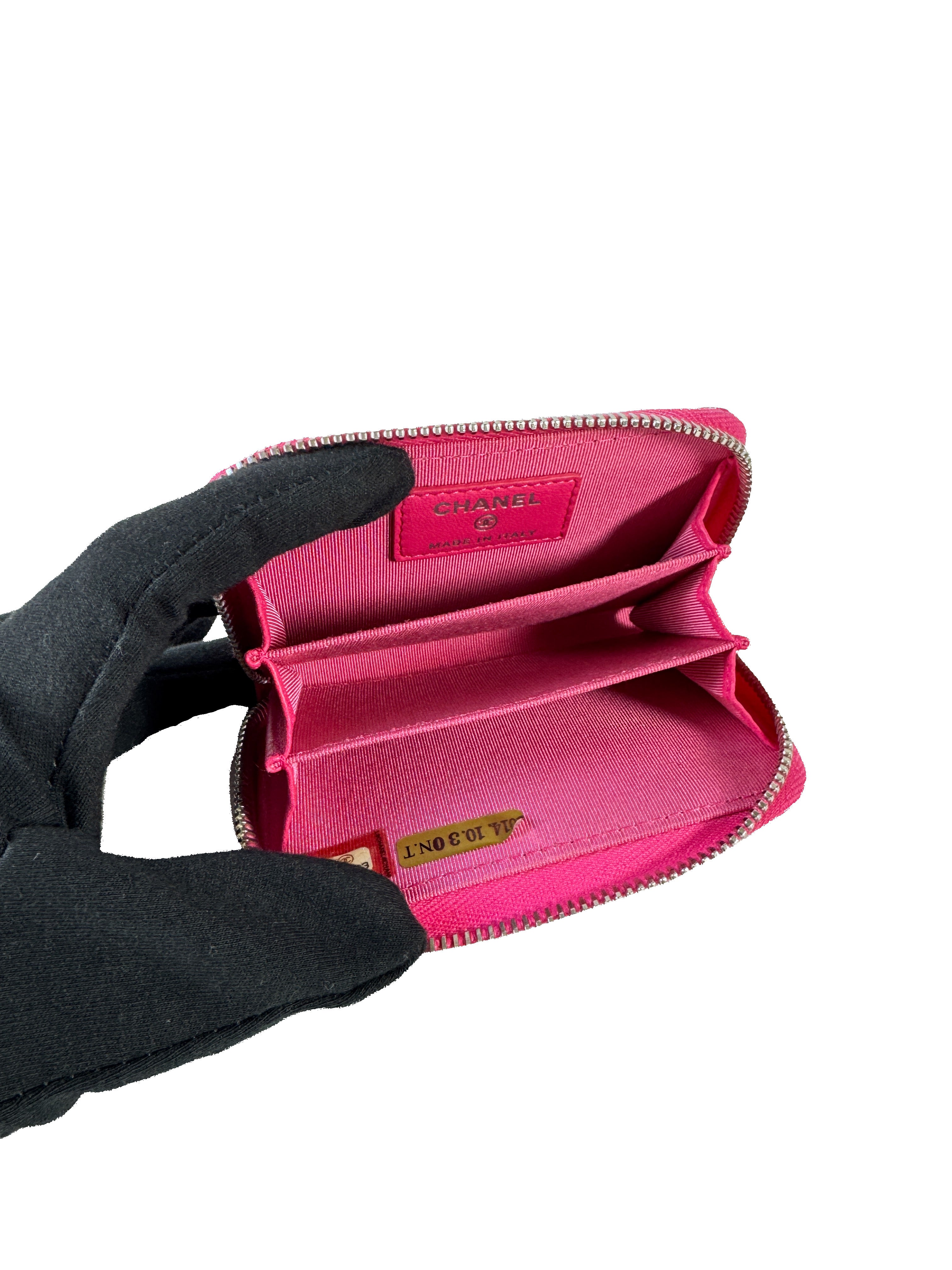 Chanel compact pink lambskin zippy wallet 19959583