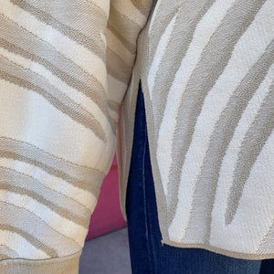 COS beige cream print sweater size M NWT