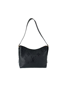Louis Vuitton black empreinte Giant monogram carryall hobo PM NFC