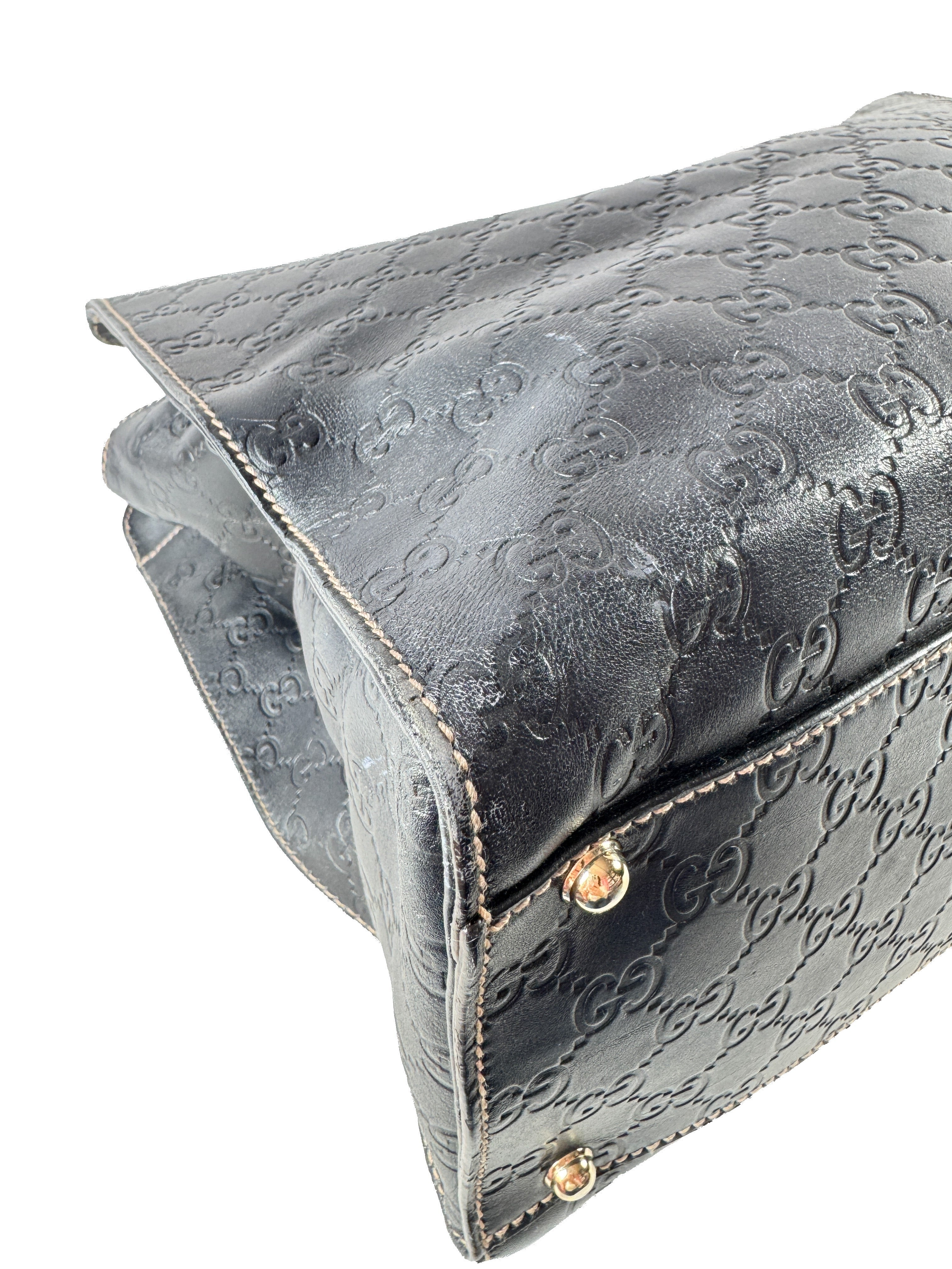 Gucci Guccissima deep navy new Jackie satchel 152610 002058