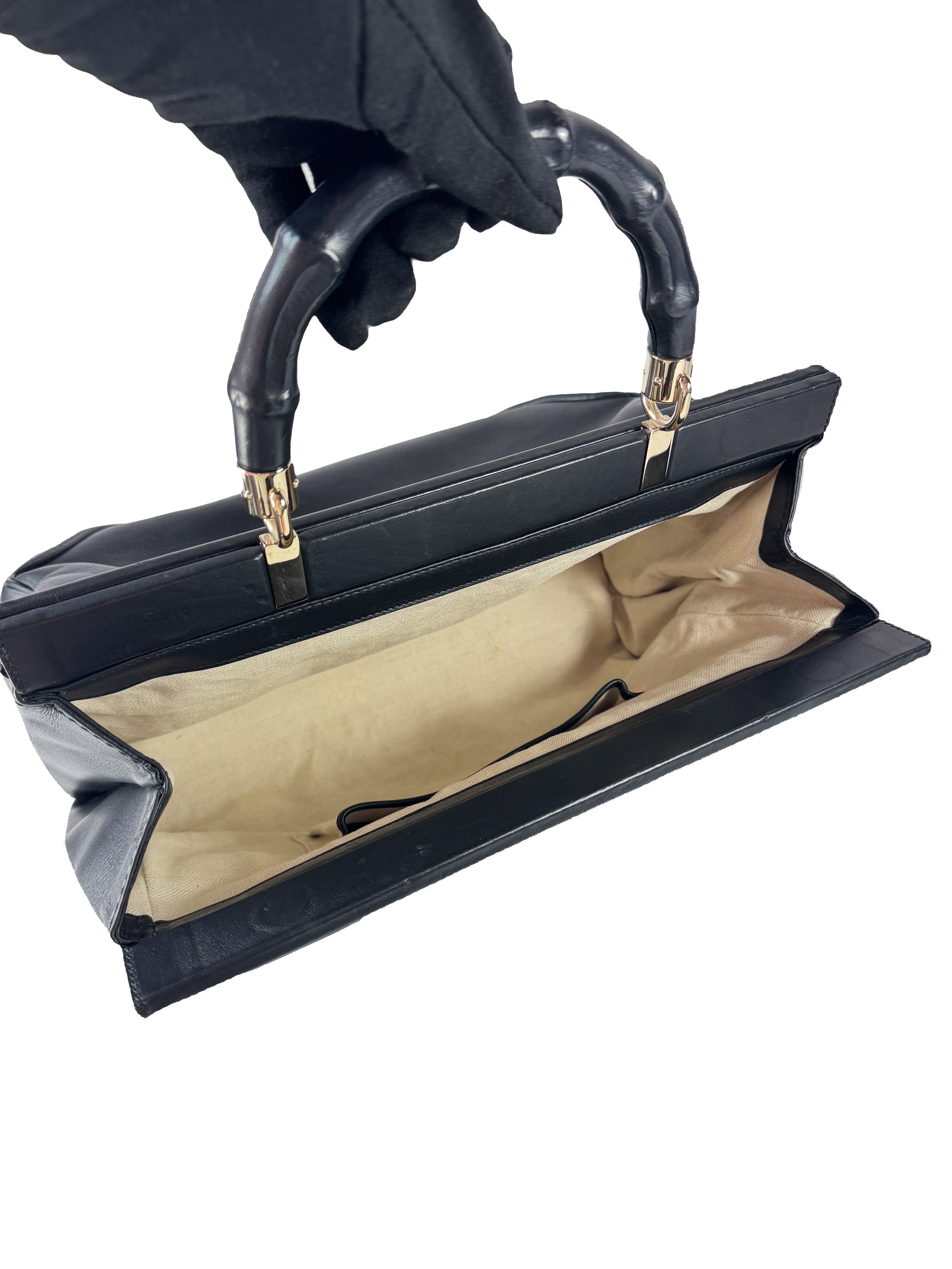 Gucci black Bamboo Bold top handle tote 296860502752