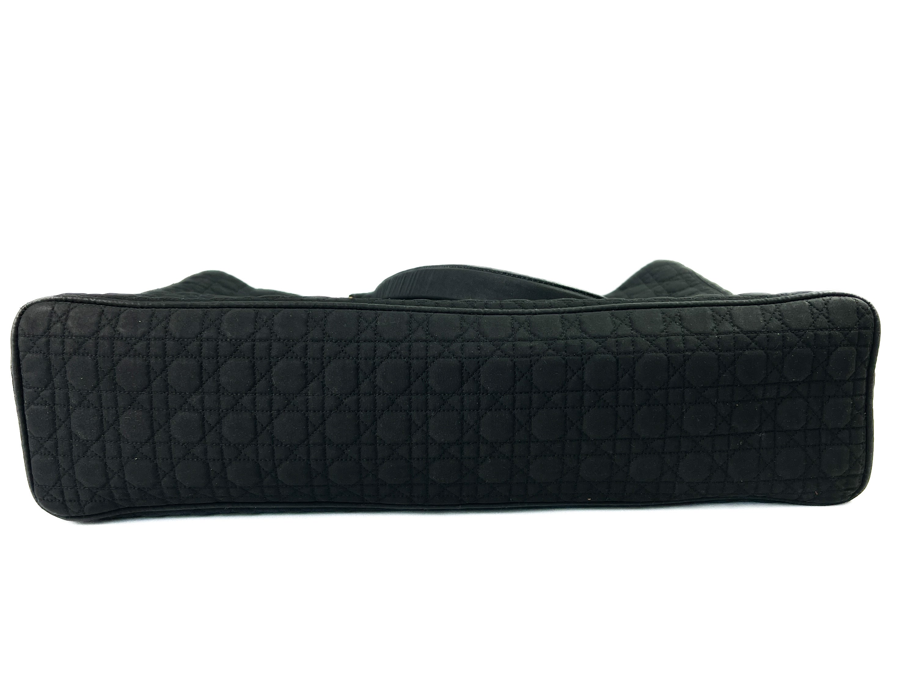 Christian Dior black cloth Lady Dior vintage tote