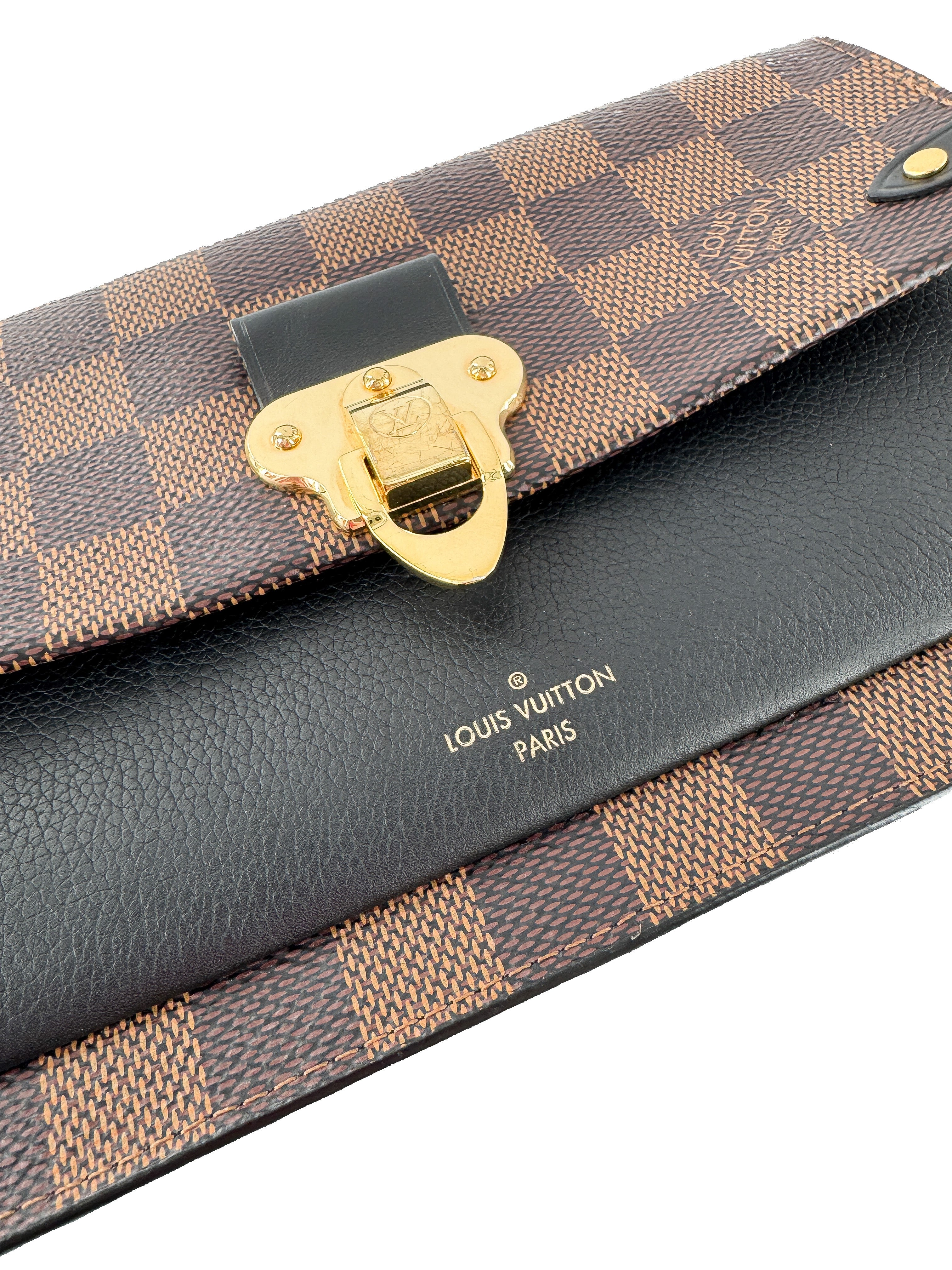 Louis Vuitton damier ebene Vavin chain wallet black CA3159
