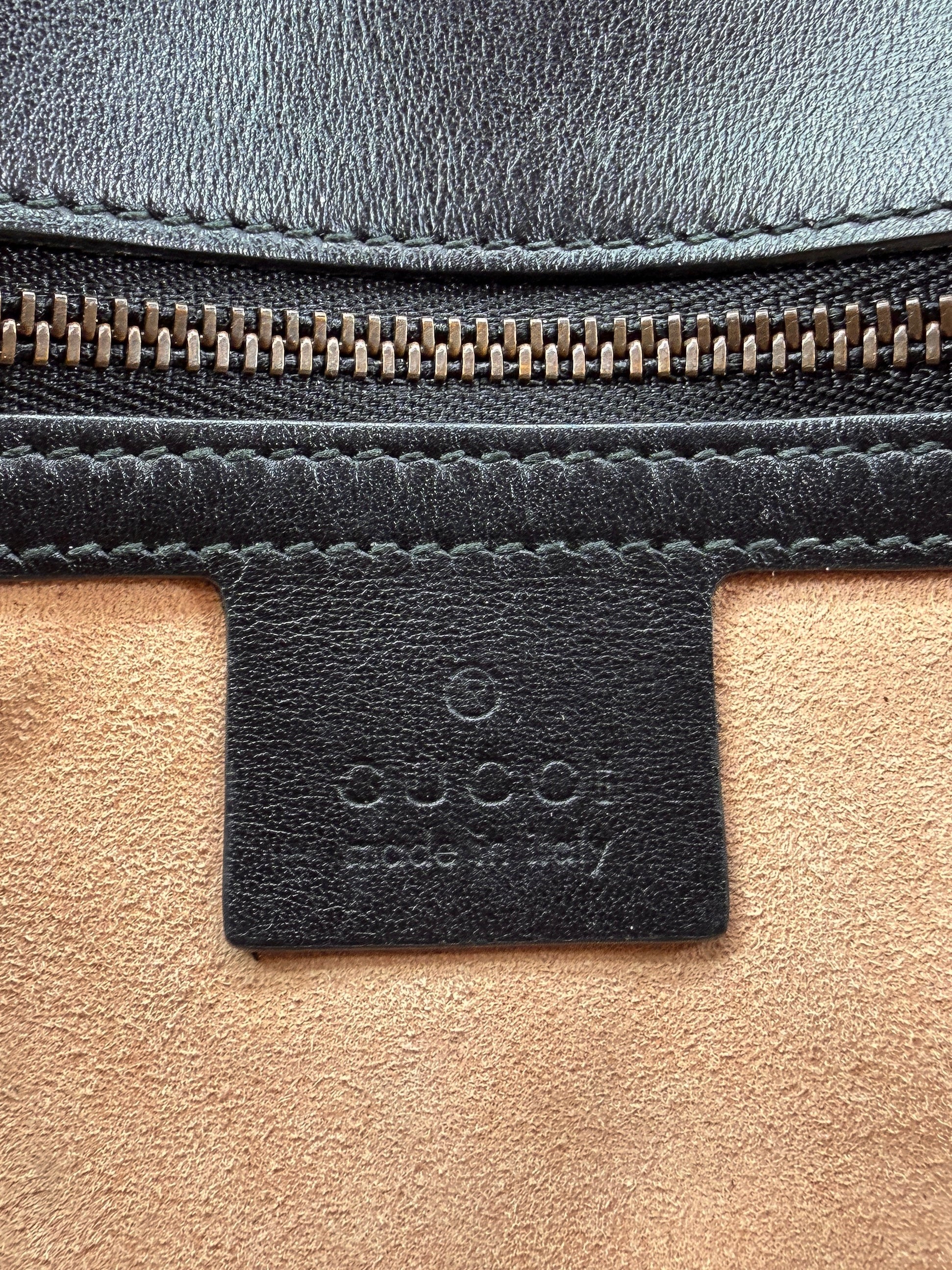 Gucci black quilted small Marmont flap shoulder bag 443497