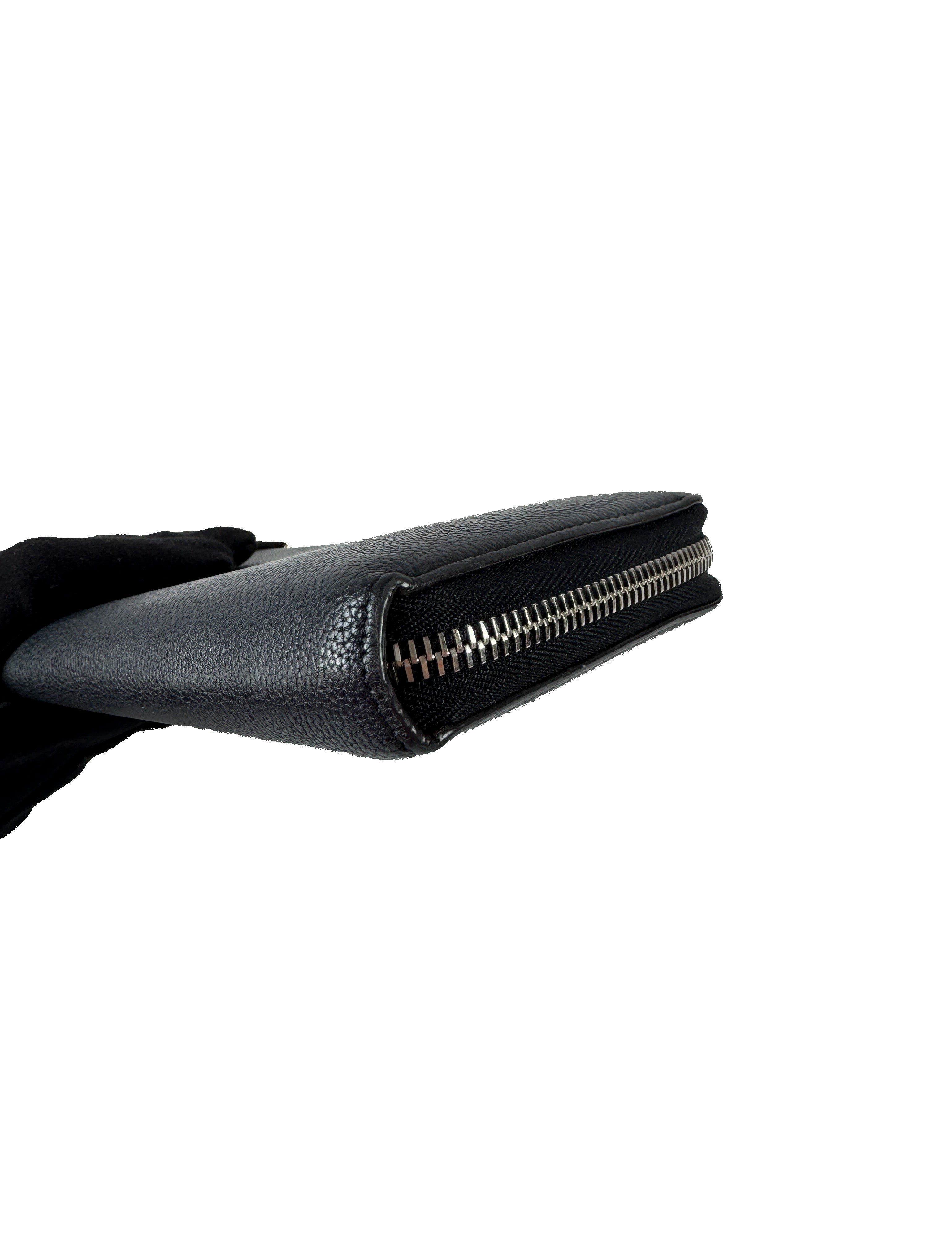 Louis Vuitton black leather Comete zip wallet MI1115
