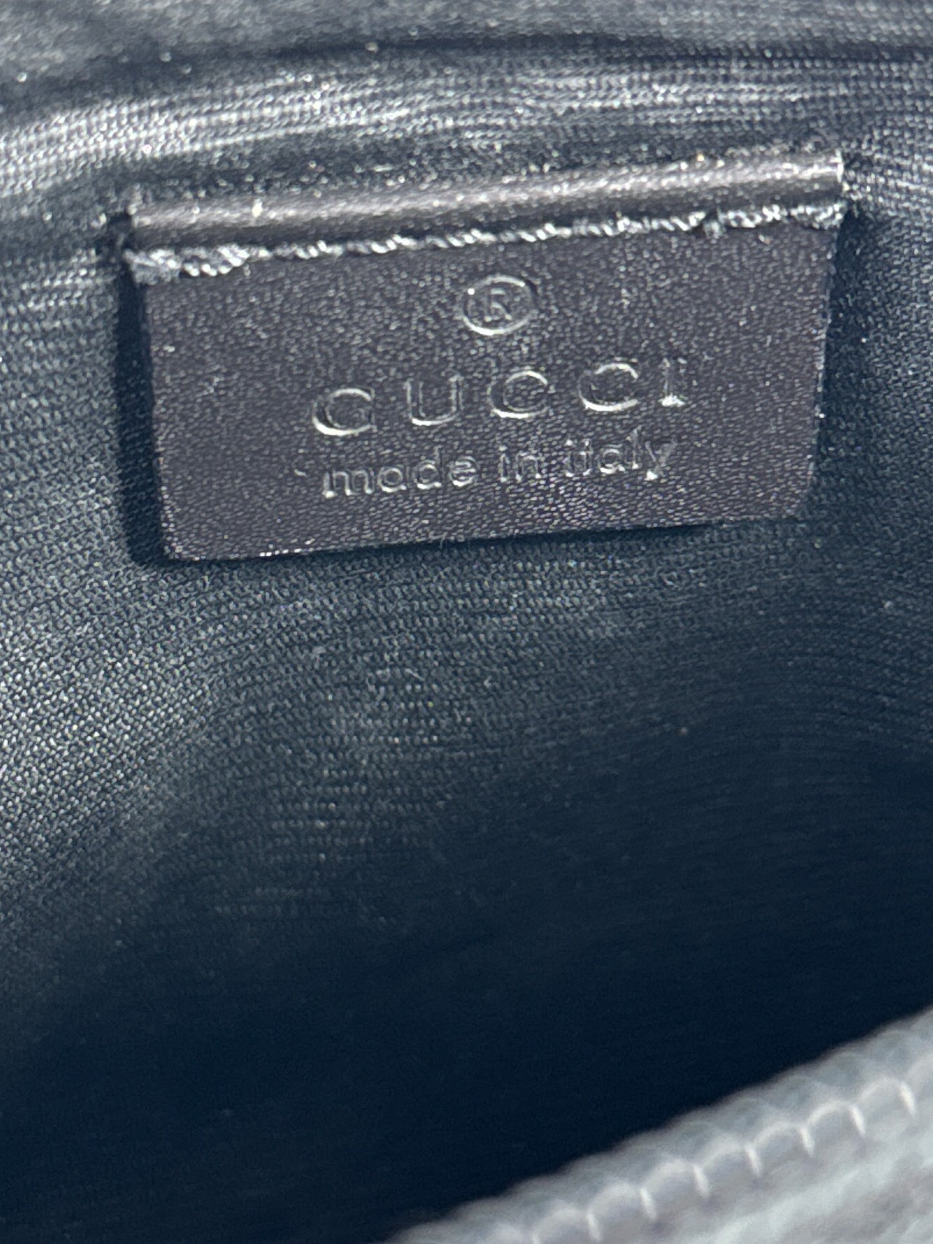 Gucci navy & black cloth & leather mini signature shoulder bag