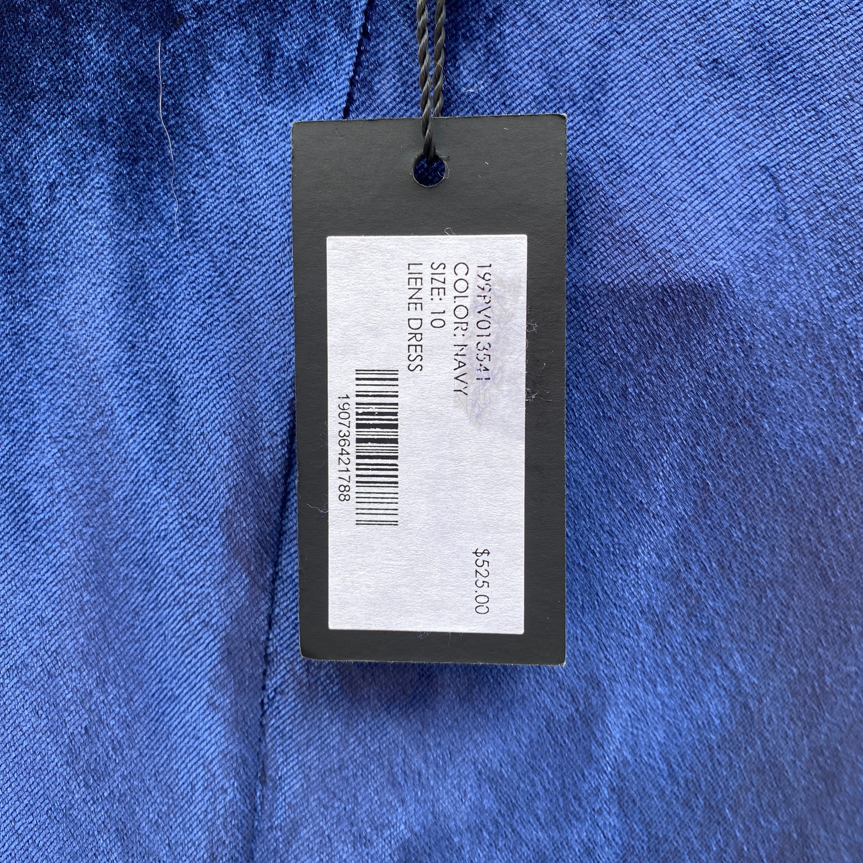 Milly navy velour liene dress size 10 NWT