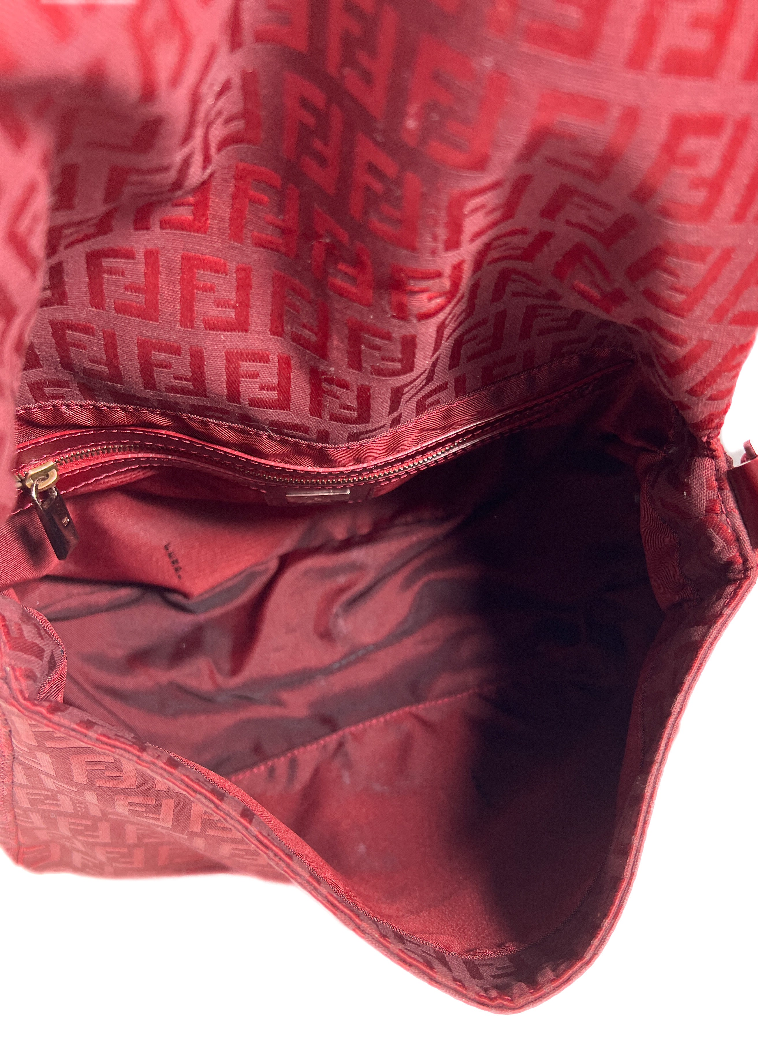 Fendi red Zucchino Mamma Baguette shoulder bag