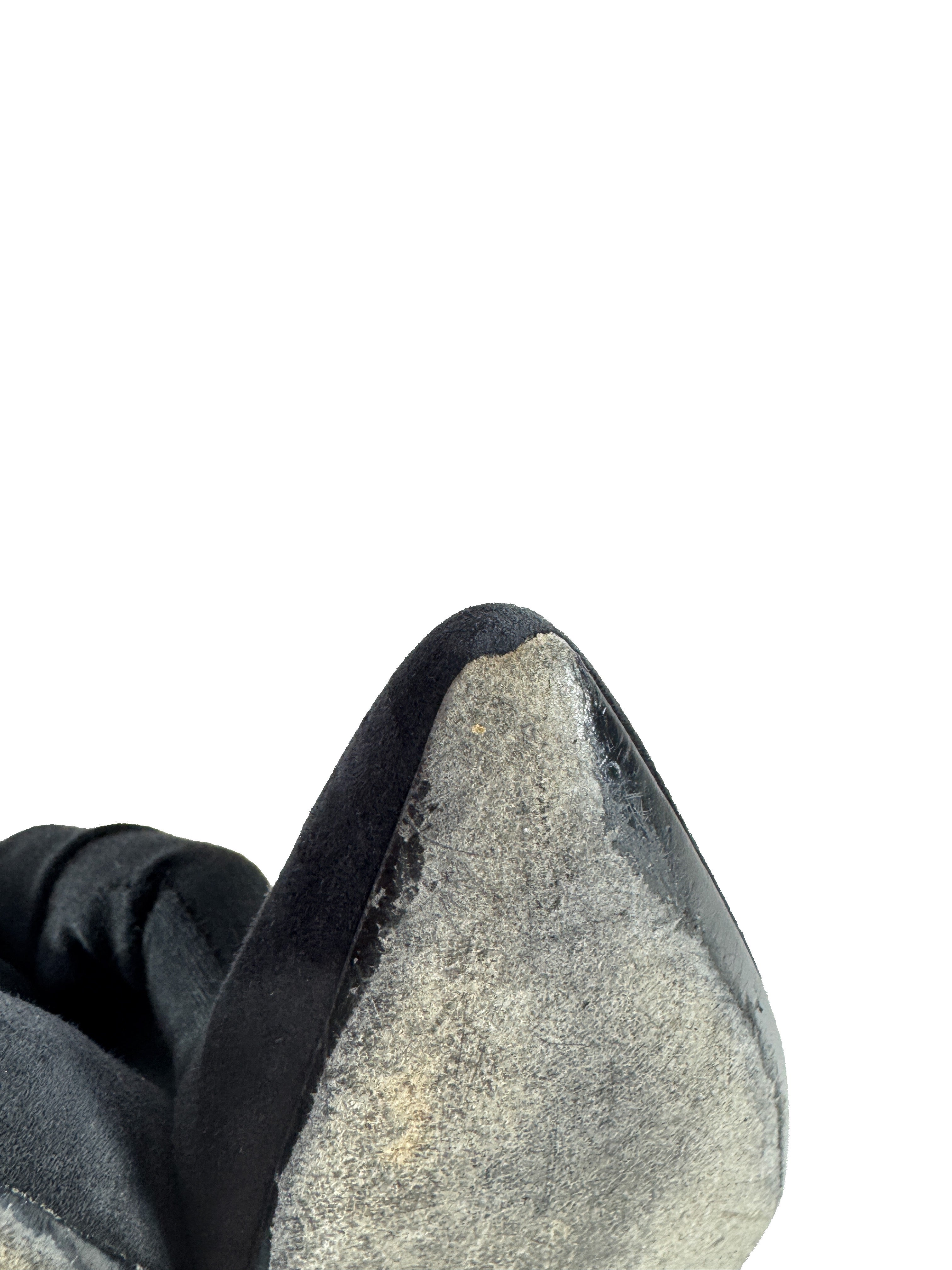 Hermès black suede pointed pumps size 37