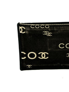 Chanel black white Coco coin key pouch