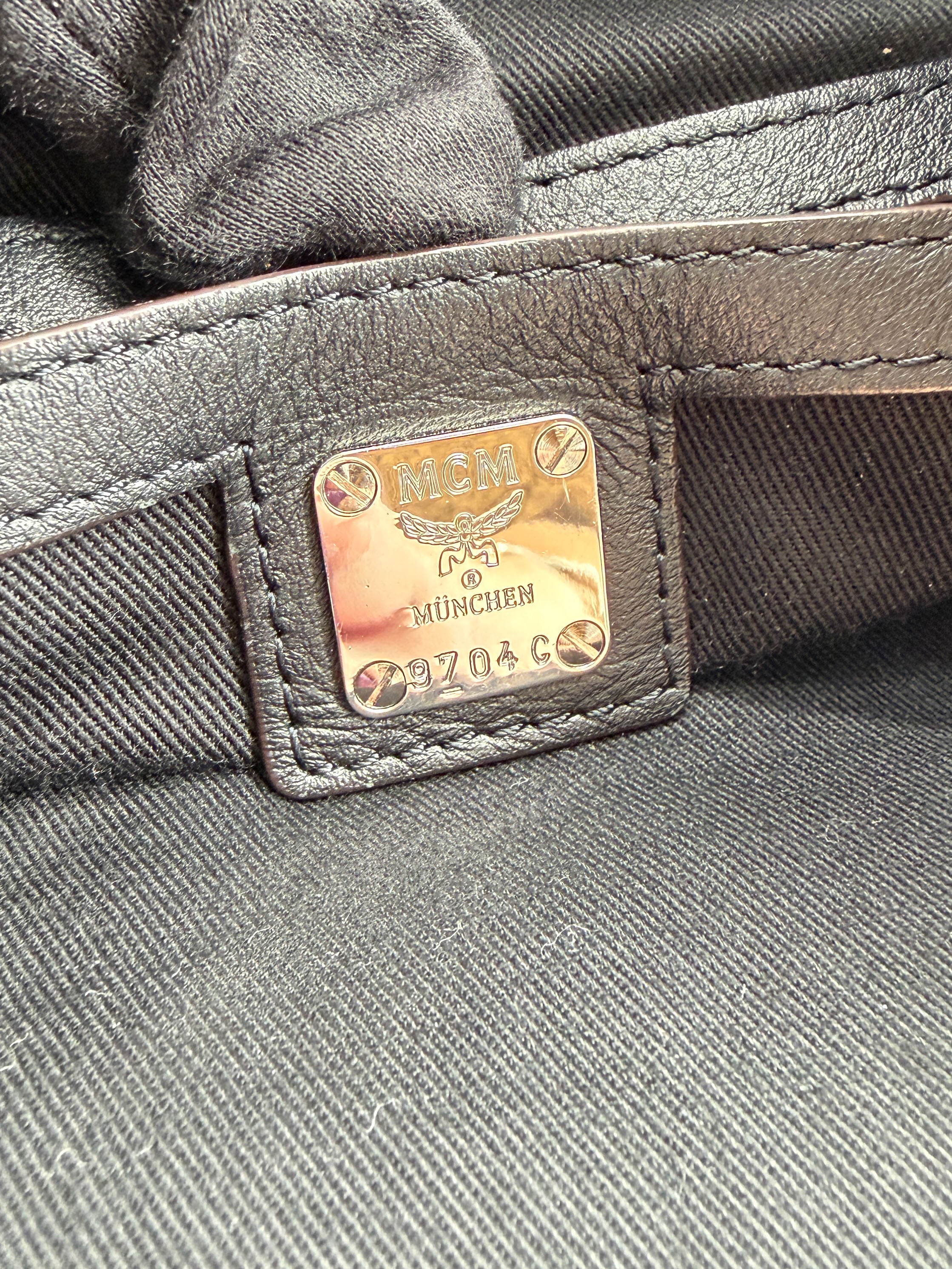 MCM black leather Klara hobo