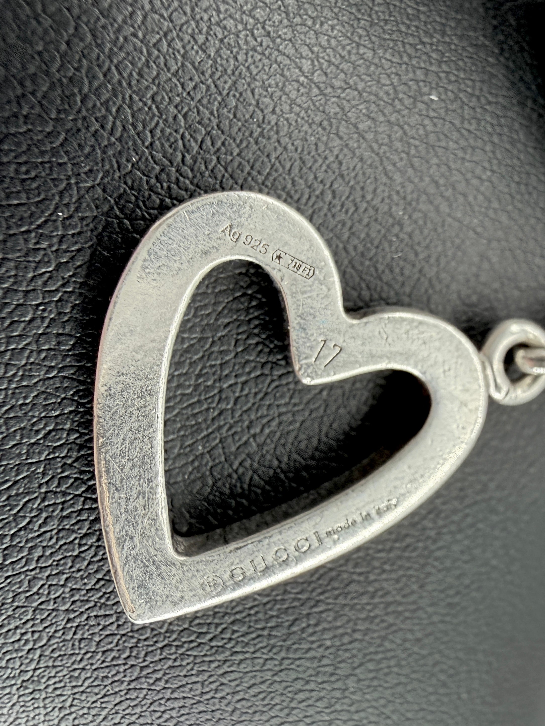 Gucci sterling silver heart toggle bracelet