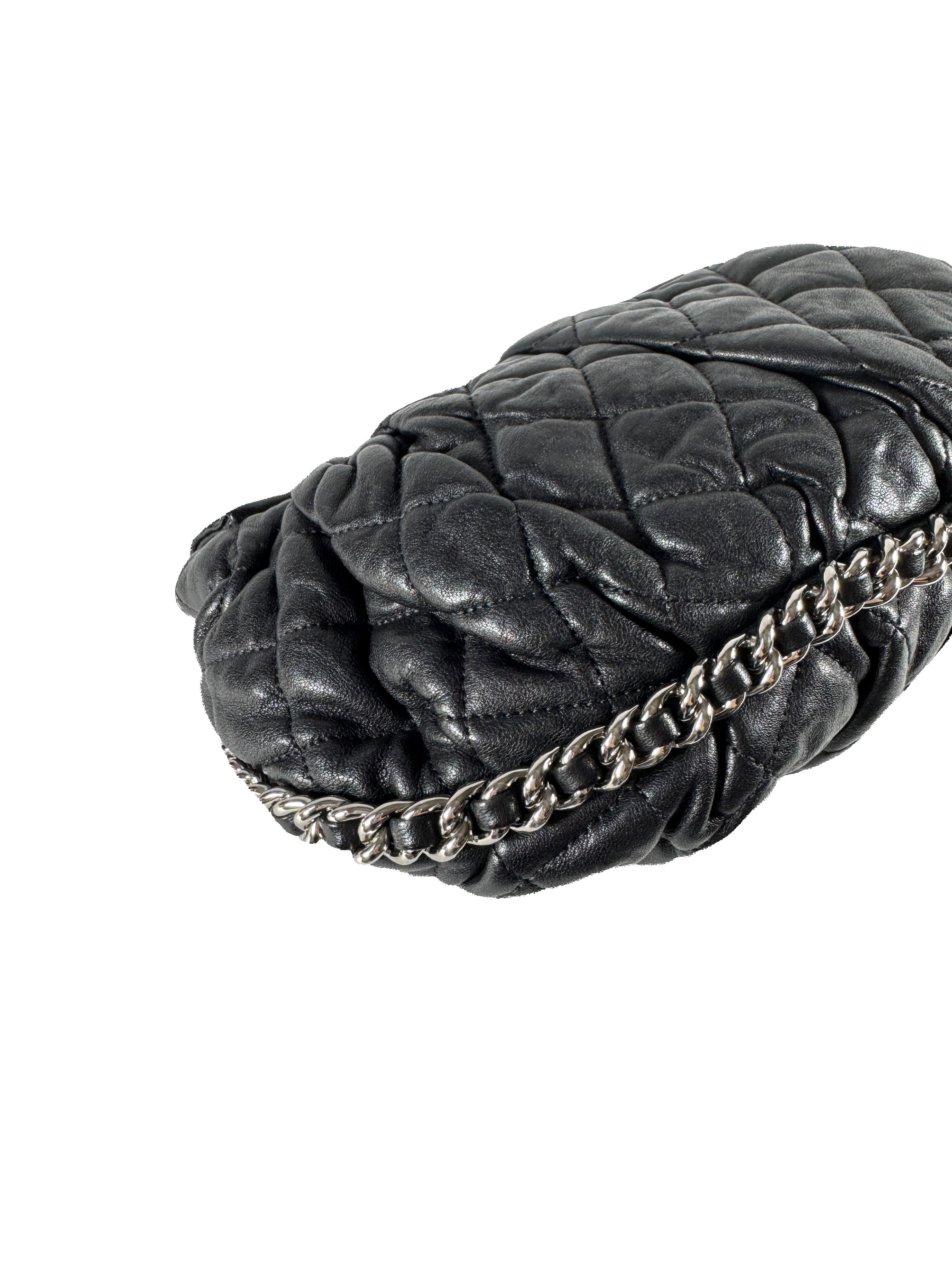 Chanel black quilted leather chain around crossbody 1651018