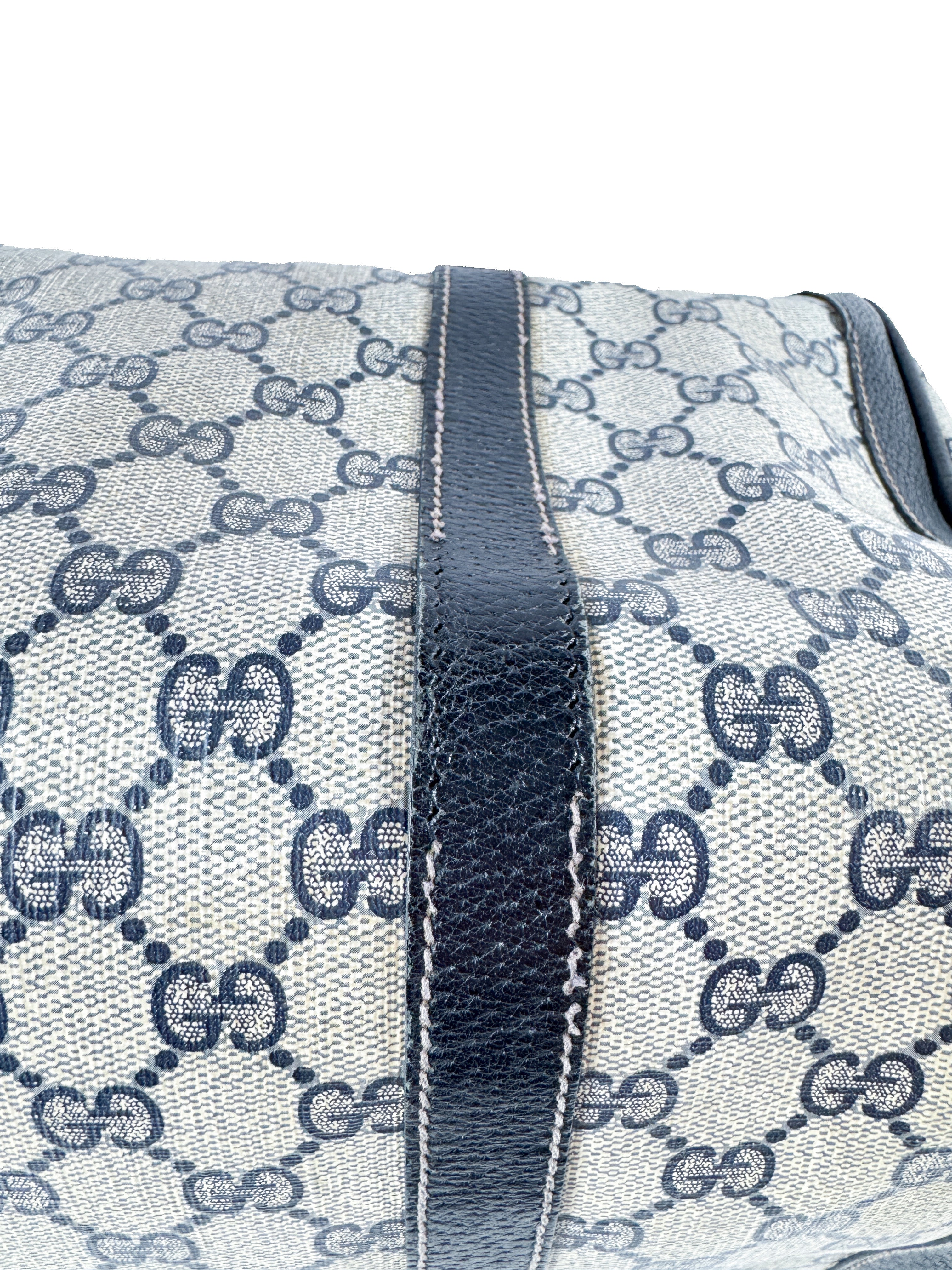 Gucci navy supreme boston bag 138