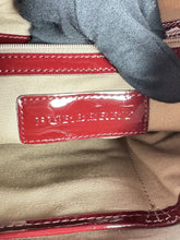 Burberry red patent leather Nova Brook medium hobo NWT