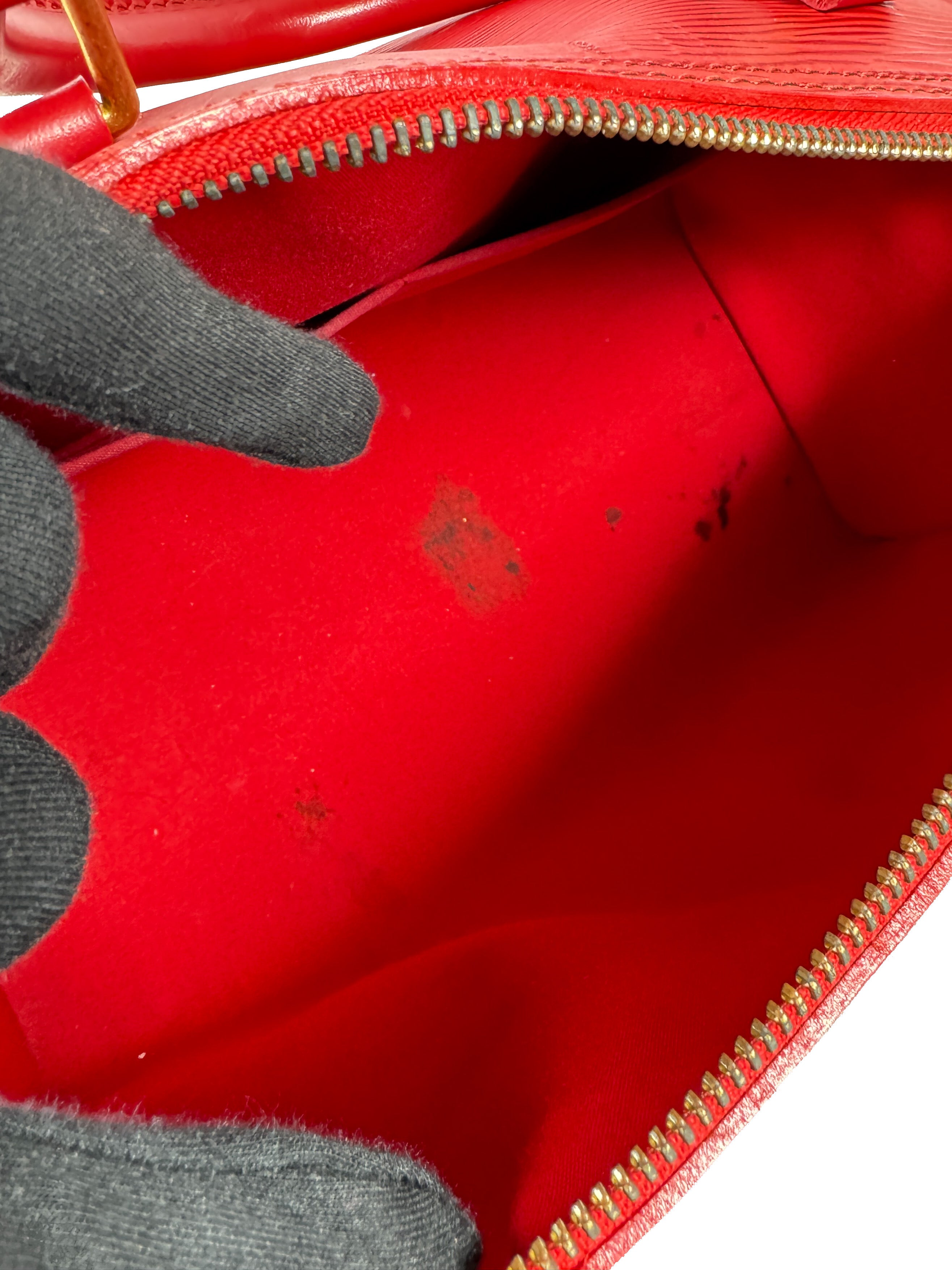 Louis Vuitton red epi leather Speedy 30  SP0024