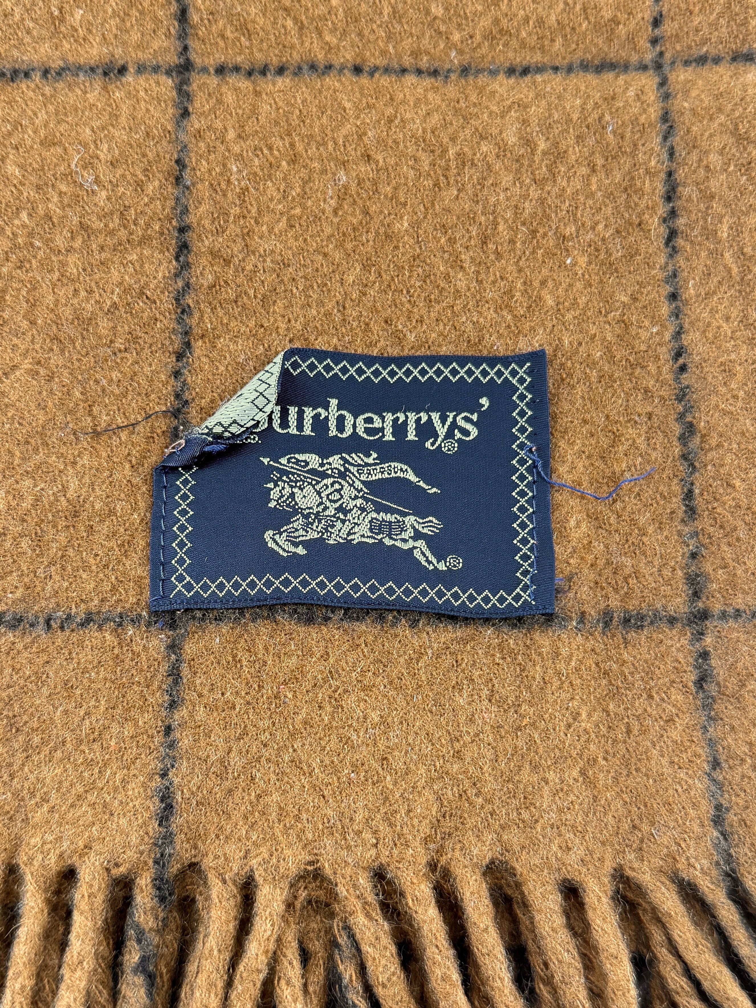 Burberry brown vintage fringe scarf