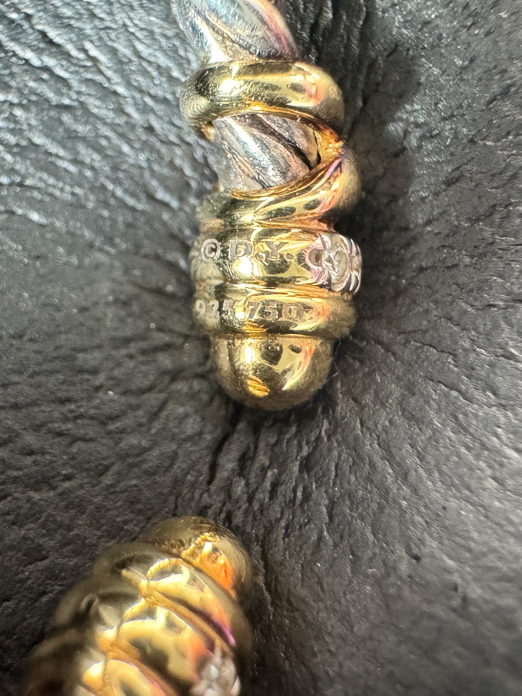 David Yurman sterling silver, yellow gold, diamond petite Helena ring