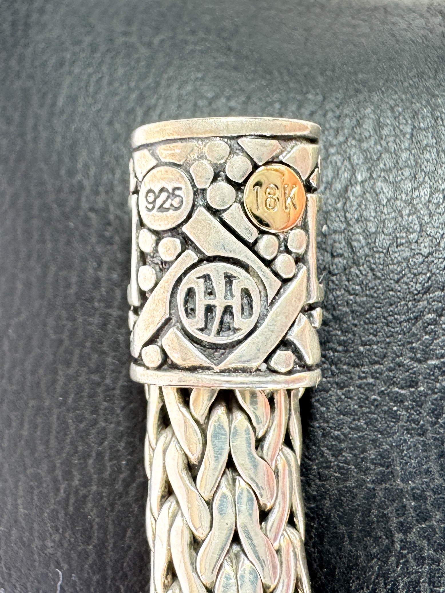 John Hardy sterling silver 18 gold dot Icon bracelet