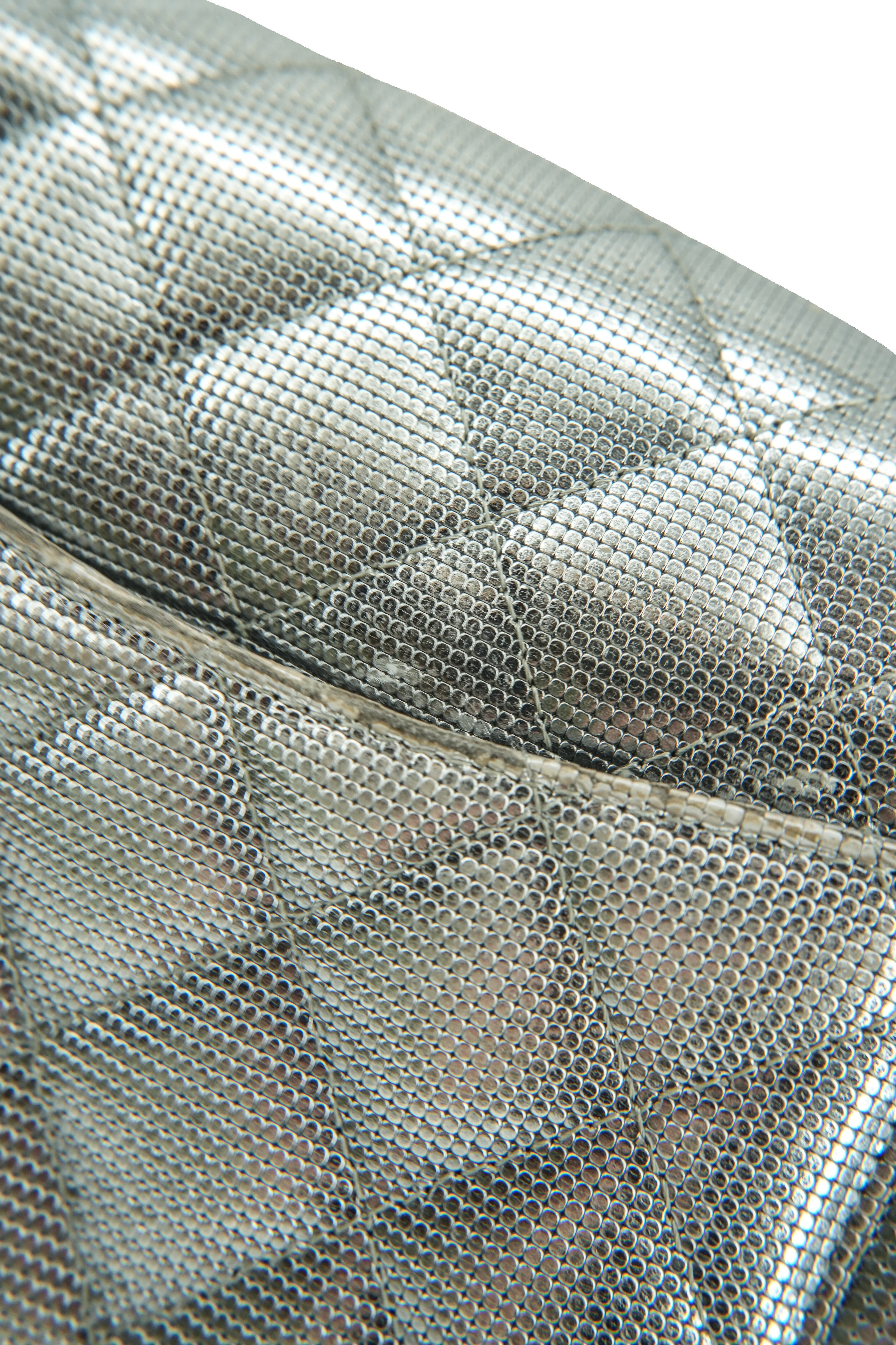 Chanel silver metallic pixel effect mini flap 21996688