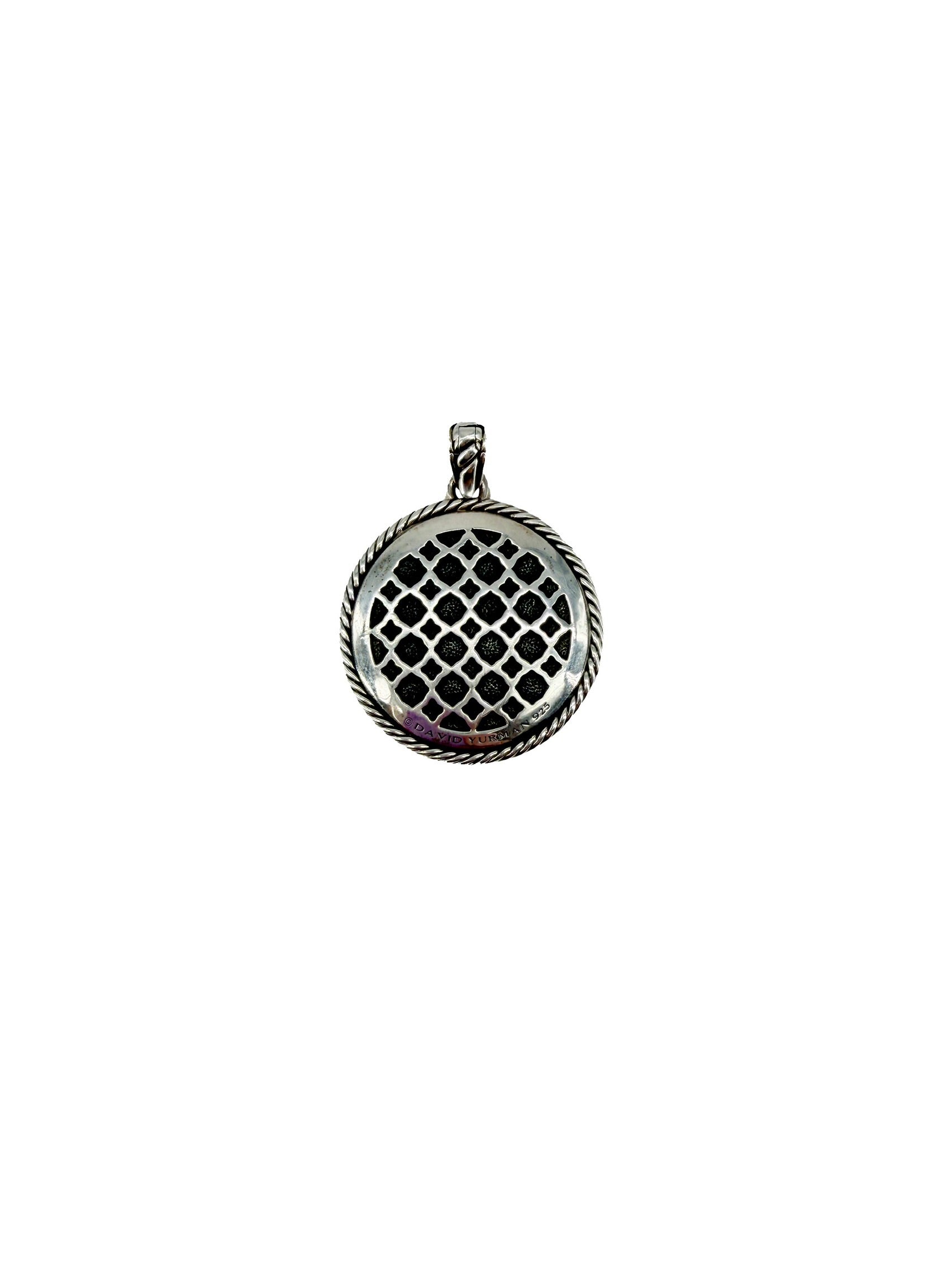 David Yurman sterling silver Large Labyrinth disc pendant