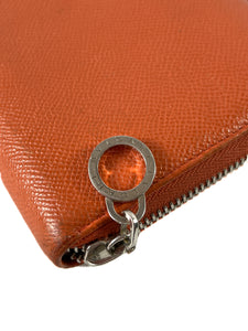 BVGALRI orange leather zip around wallet **as is**