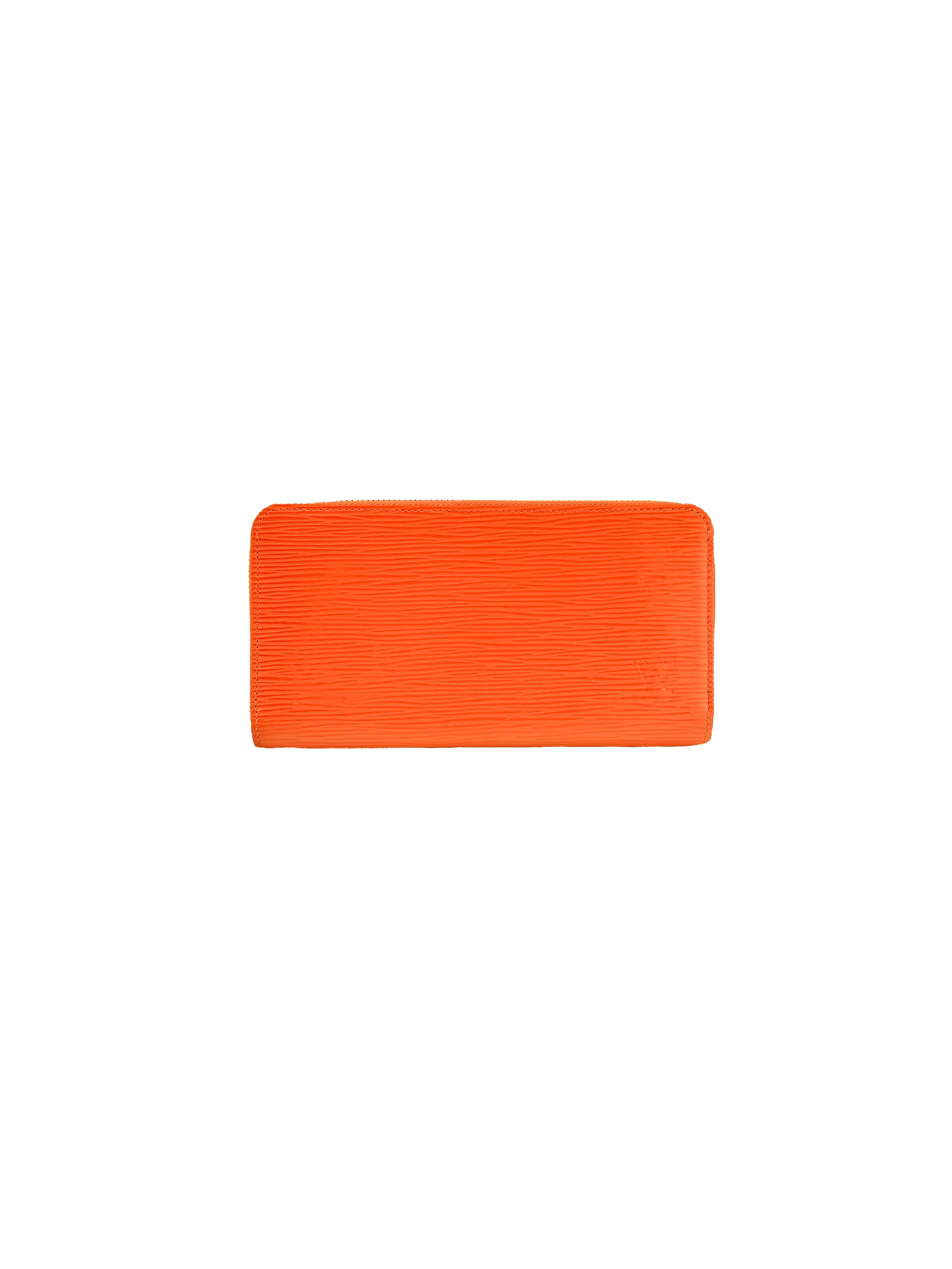 Louis Vuitton epi leather orange zippy wallet MI1123