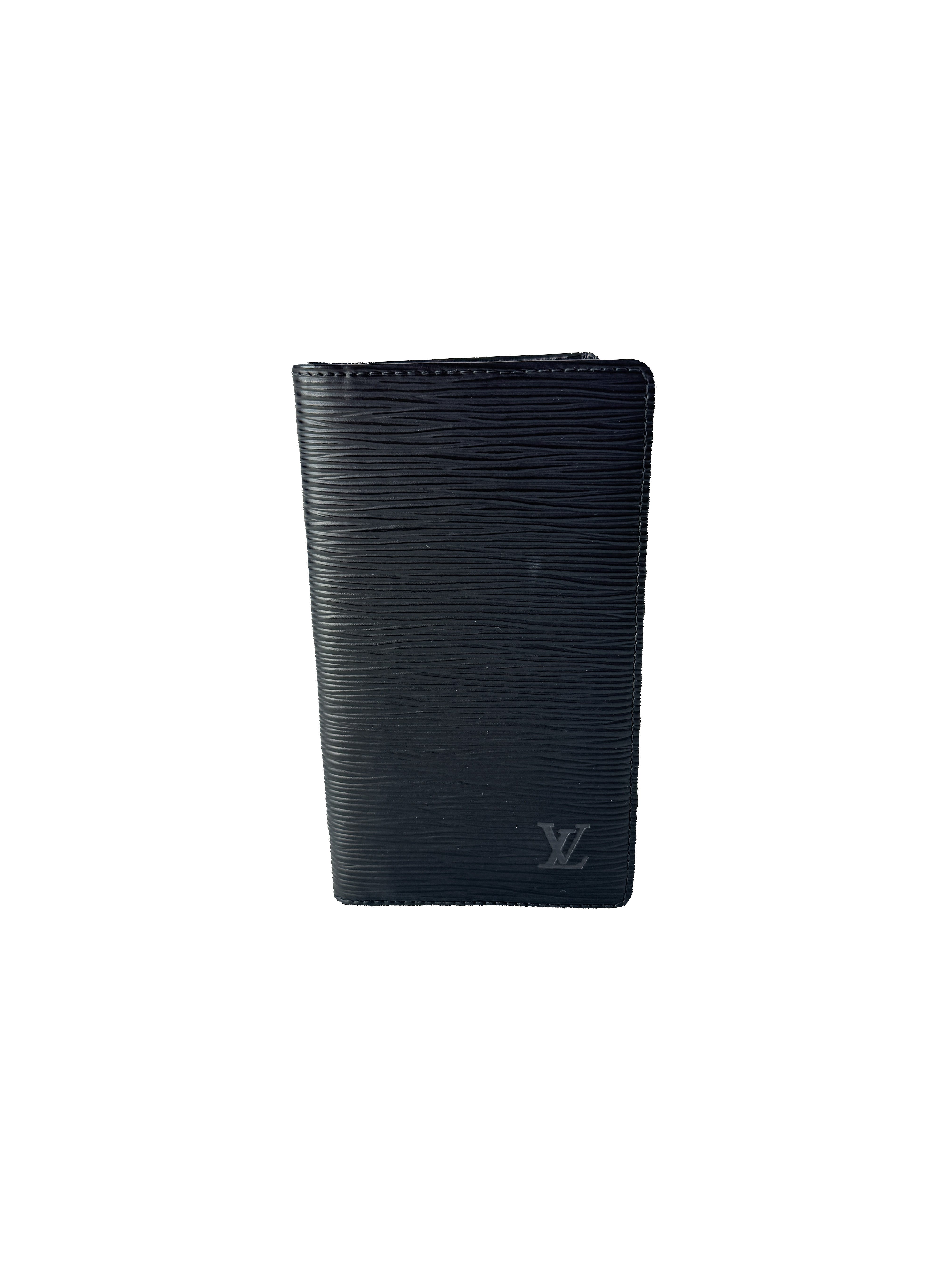 Louis Vuitton black epi Brazza slim wallet  CA0034