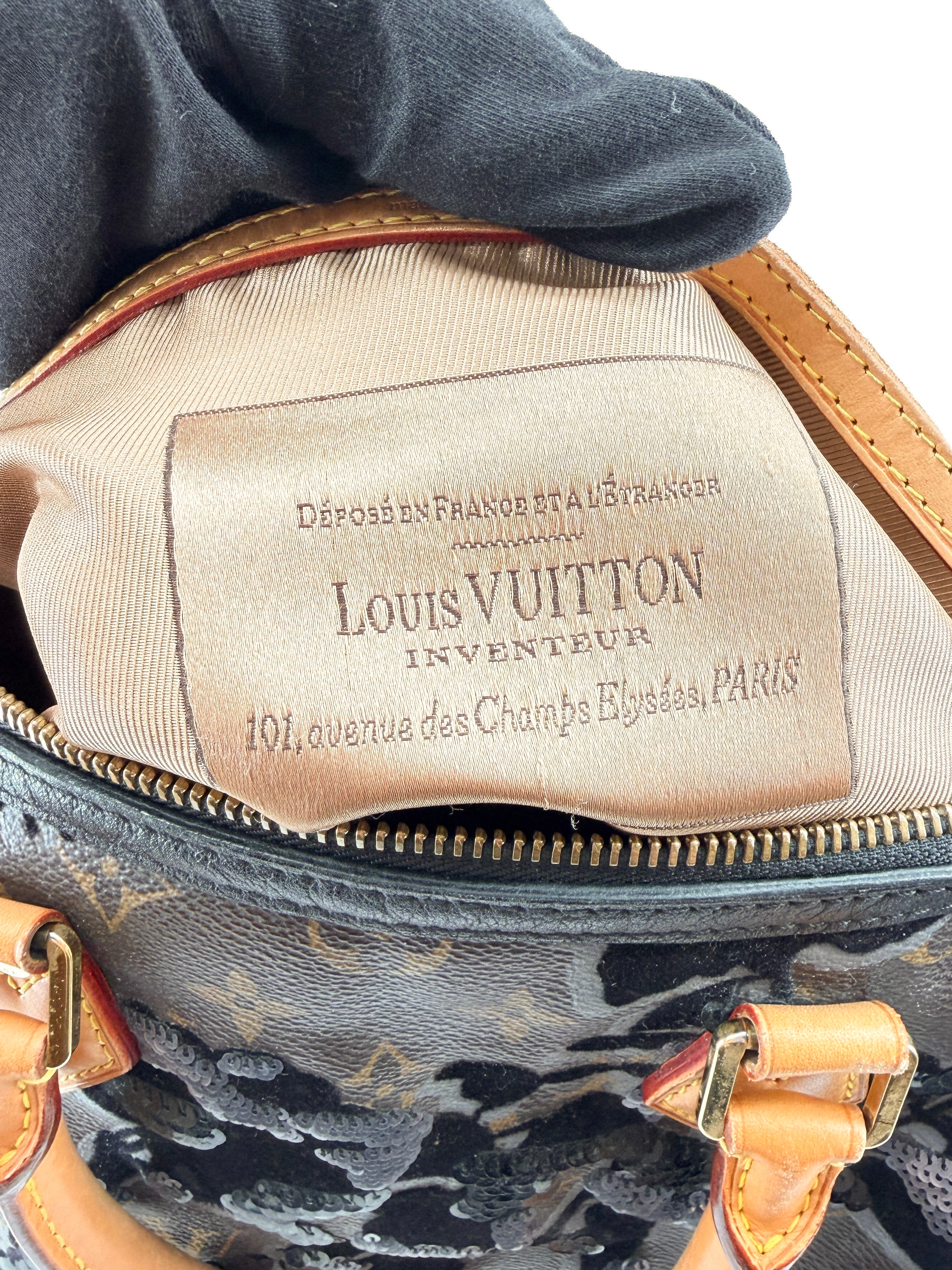 Louis Vuitton Speedy Handbag Fleur De Jais Monogram Canvas 30 TR4110