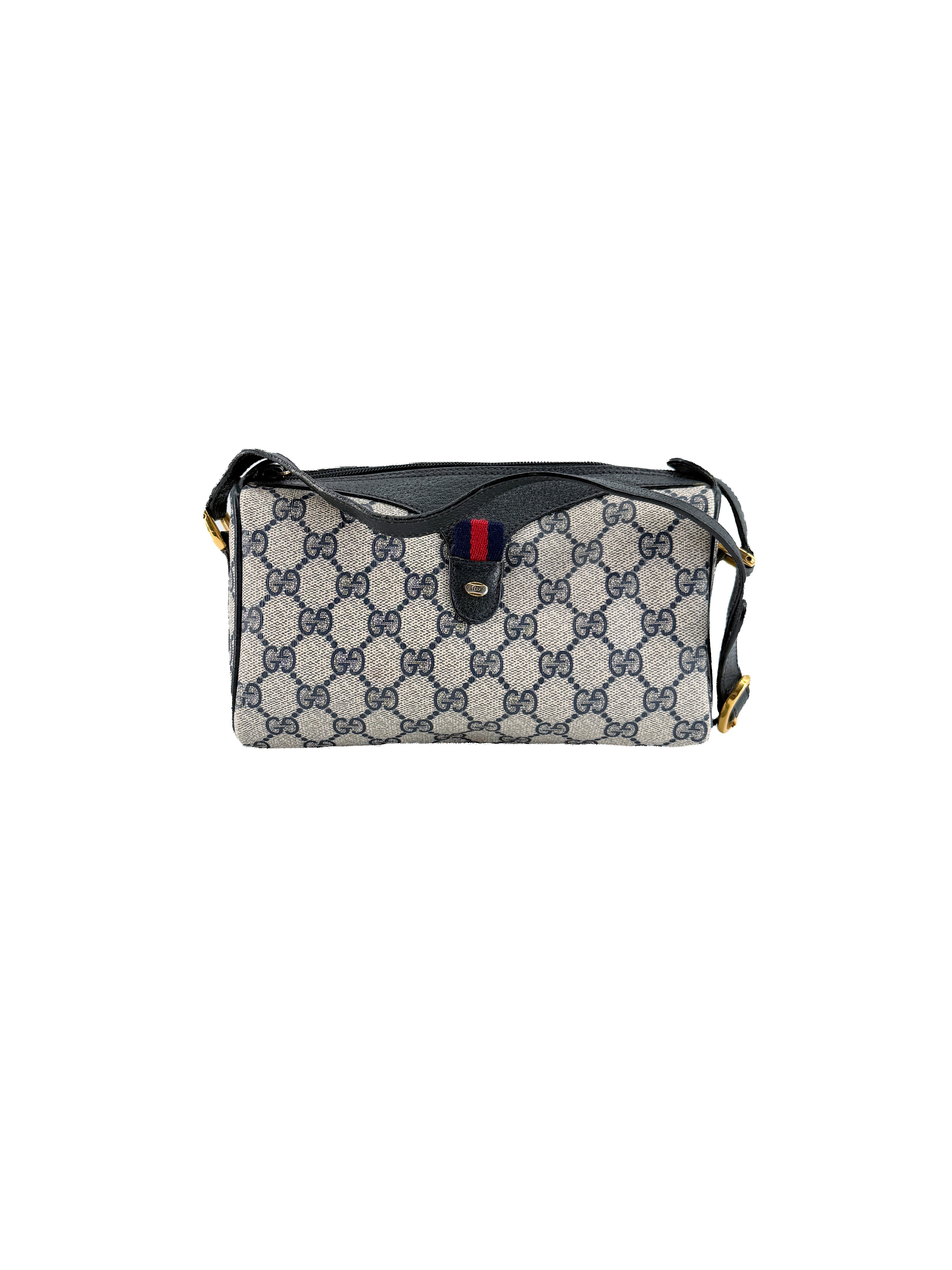 Gucci navy vintage sherry line crossbody 89-02-018