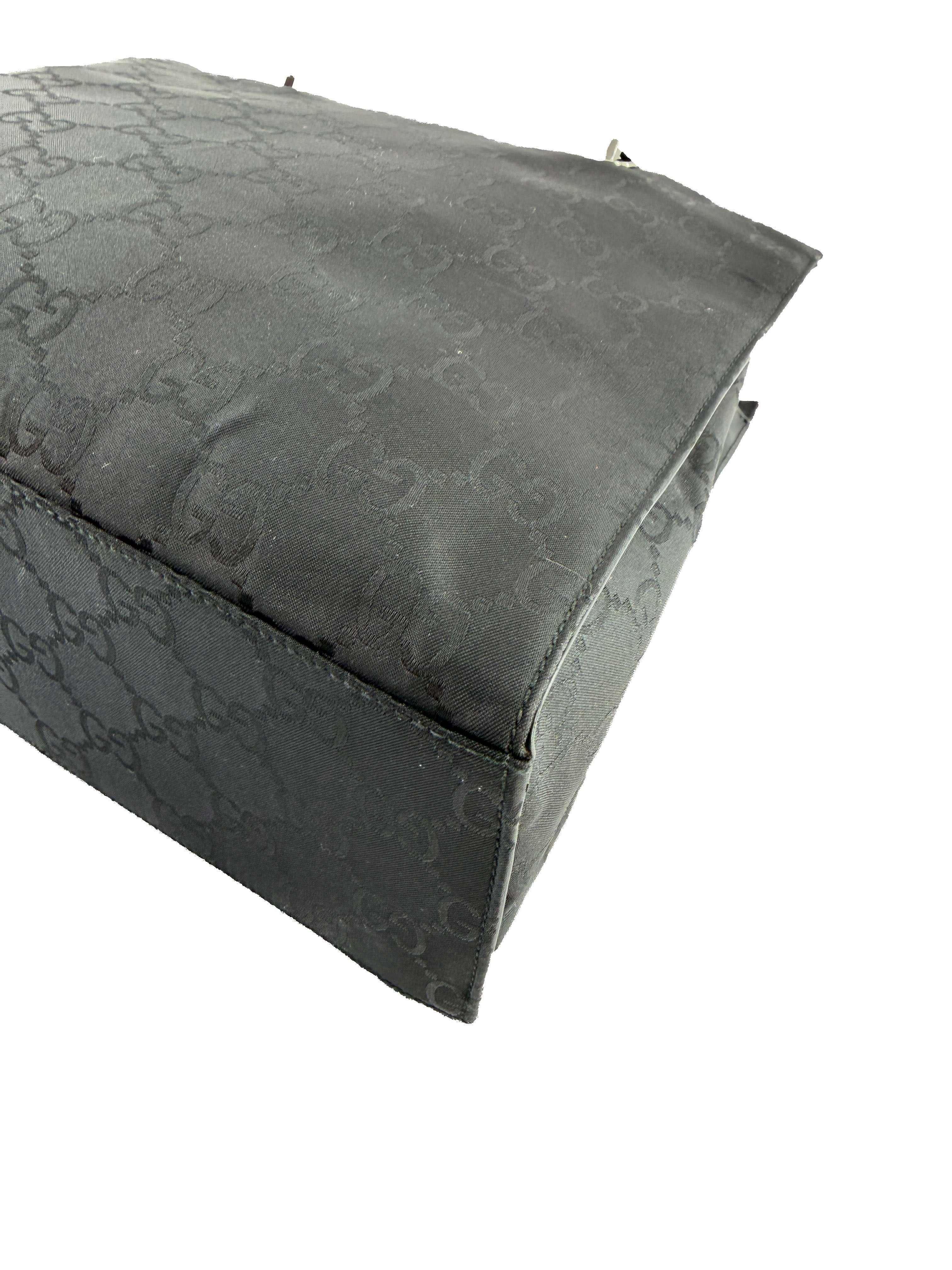 Gucci black GG bamboo handle tote 002.1010002122