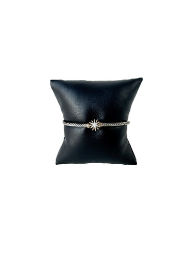 David Yurman sterling silver & diamond Starburst station bangle
