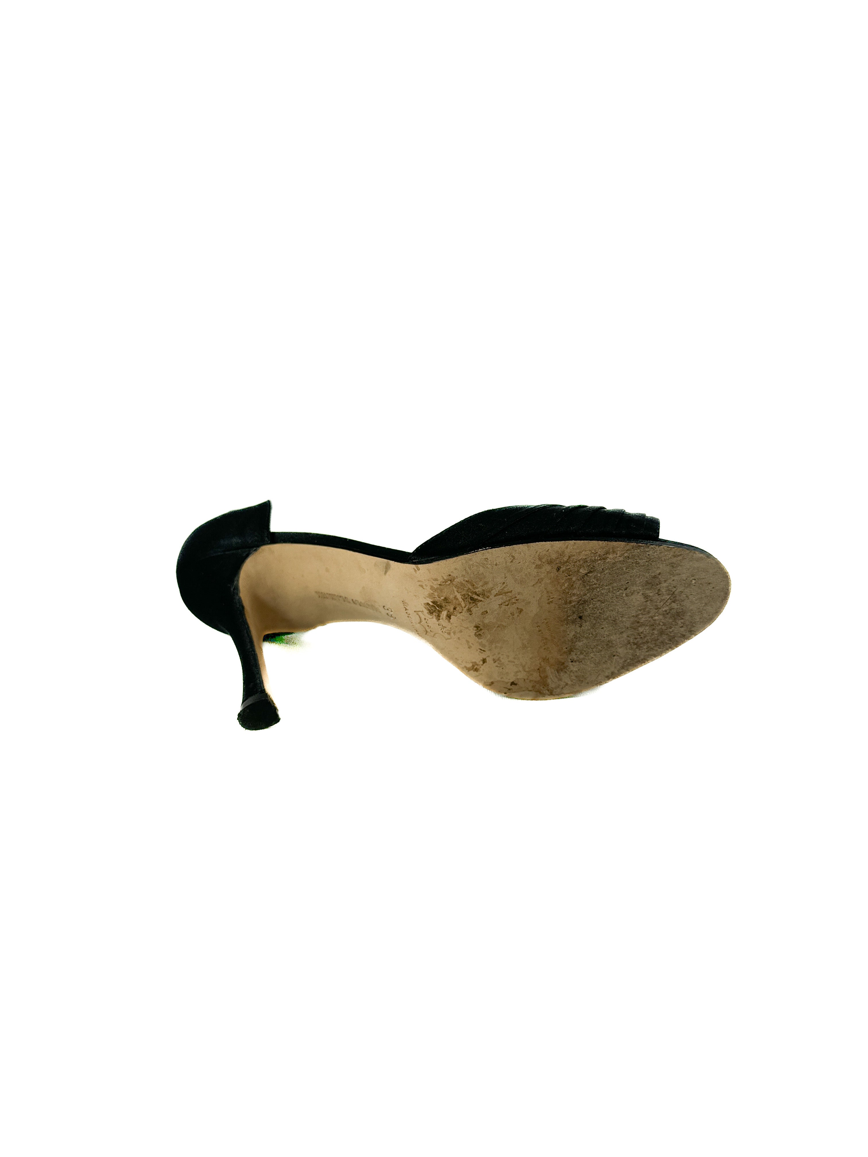 Manolo Blahnik black satin sedaraby D'Orsay pumps size 39 **box**