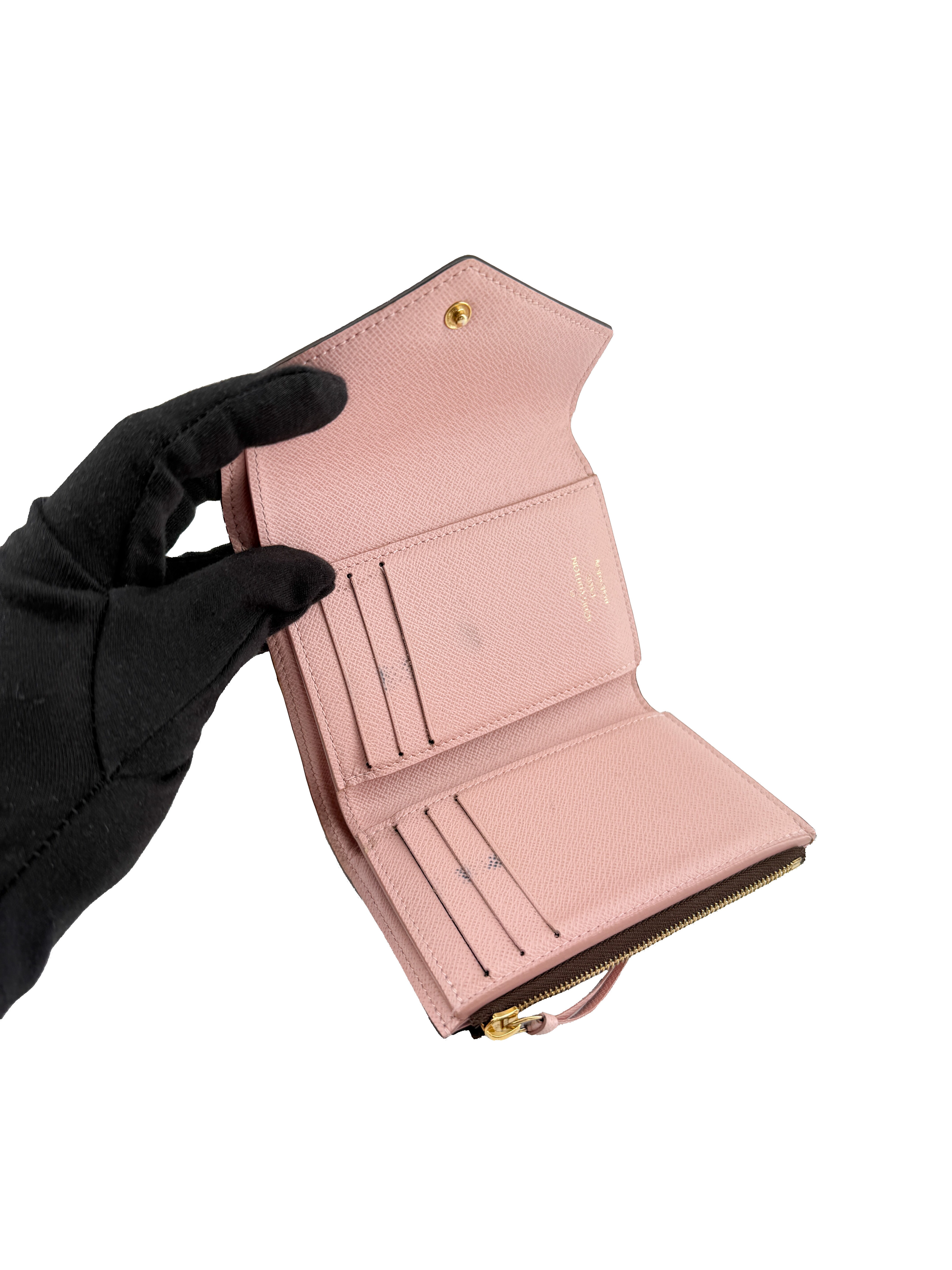 Louis Vuitton damier ebene Victorine wallet rose ballerine NZ2188 - My Girlfriend's Wardrobe LLC