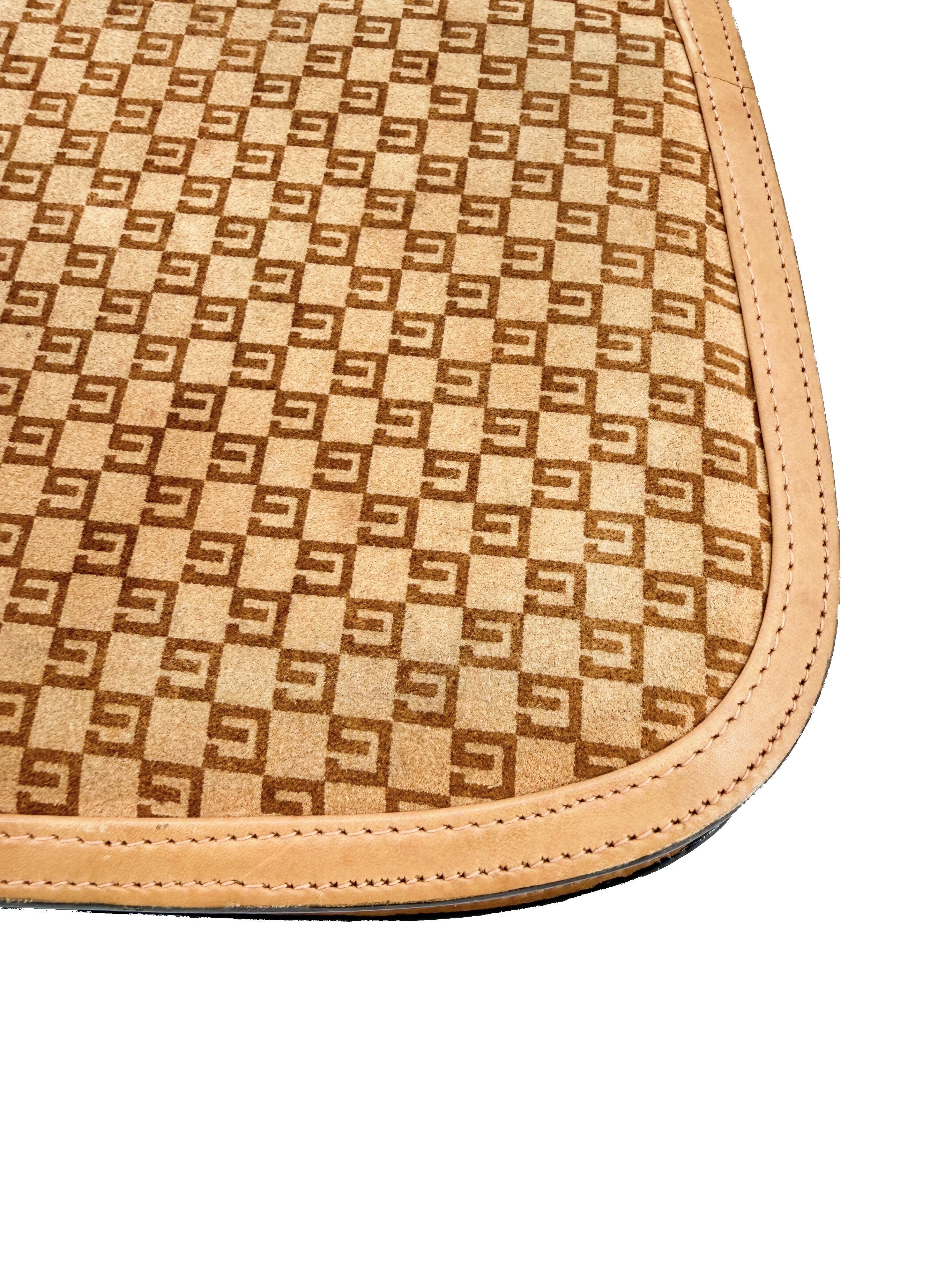 Gucci brown suede vintage GG shoulder bag 204