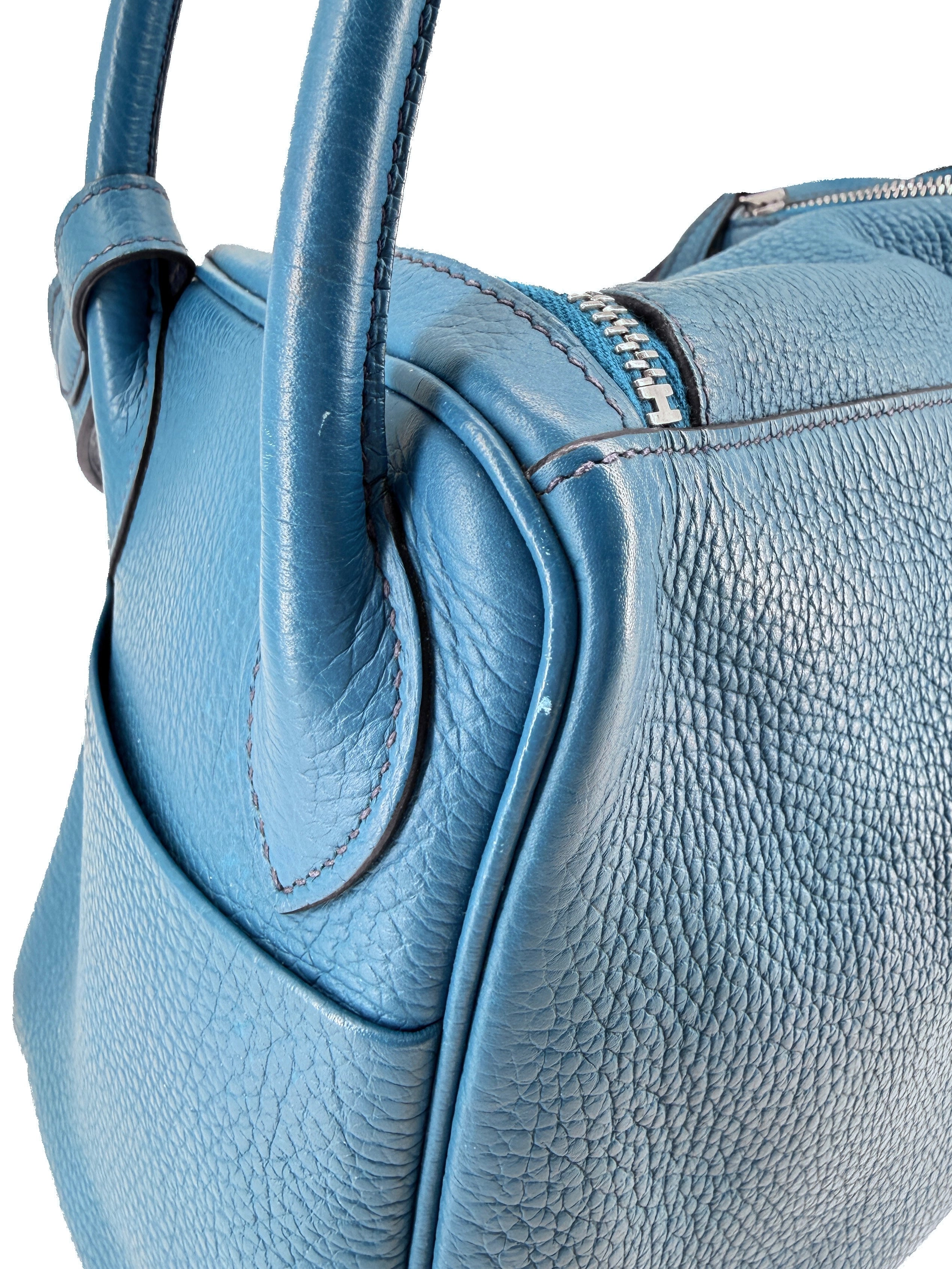 Hermès Lindy 30 Blue Izmir/Bleu Saphir Clemence square Q