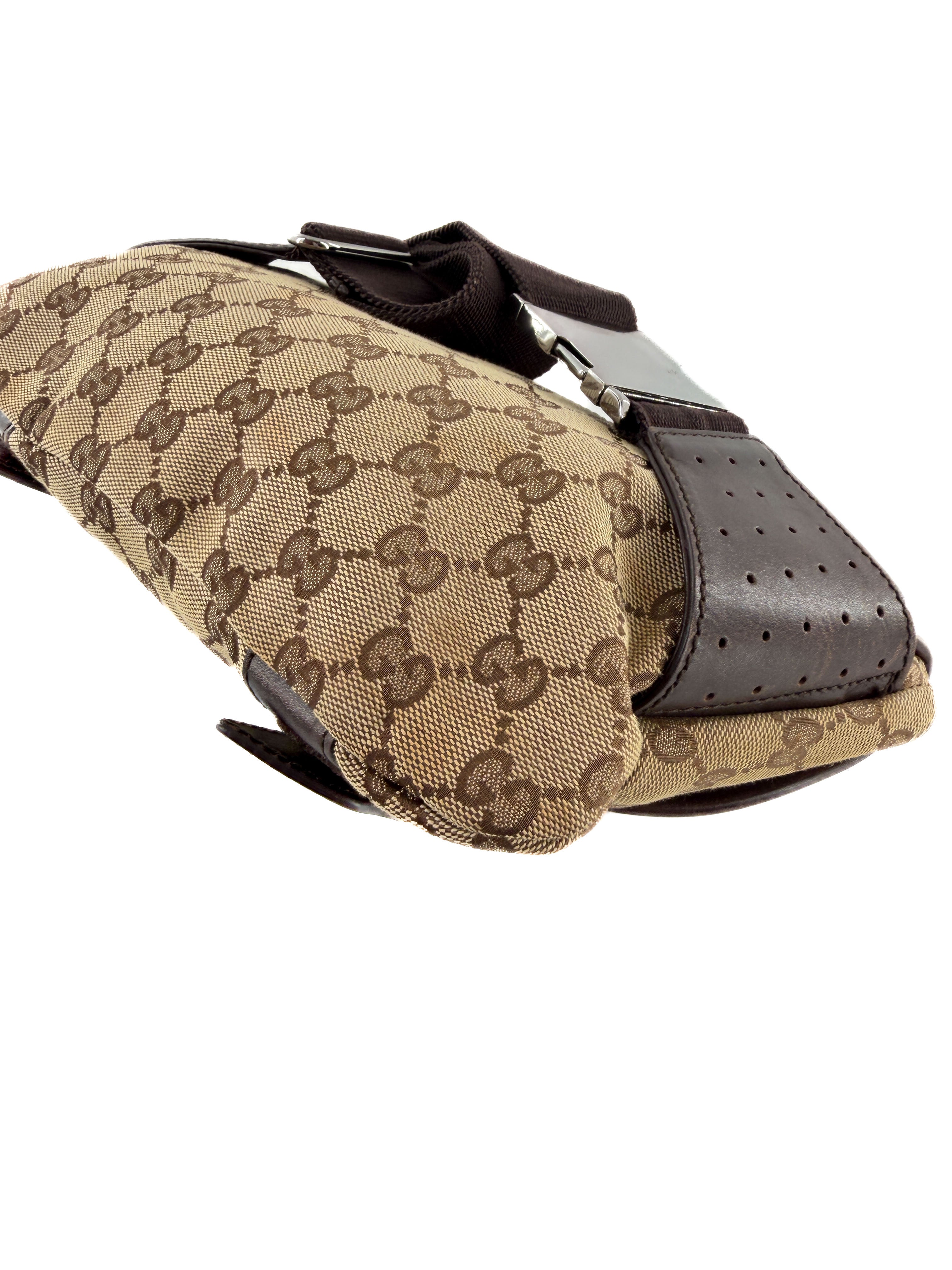 Gucci brown perforated sig. belt bag 145851 492695