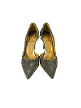 Christian Louboutin Irishell 85 veau velours gray pointed pumps size 39  retail $1095 **box**