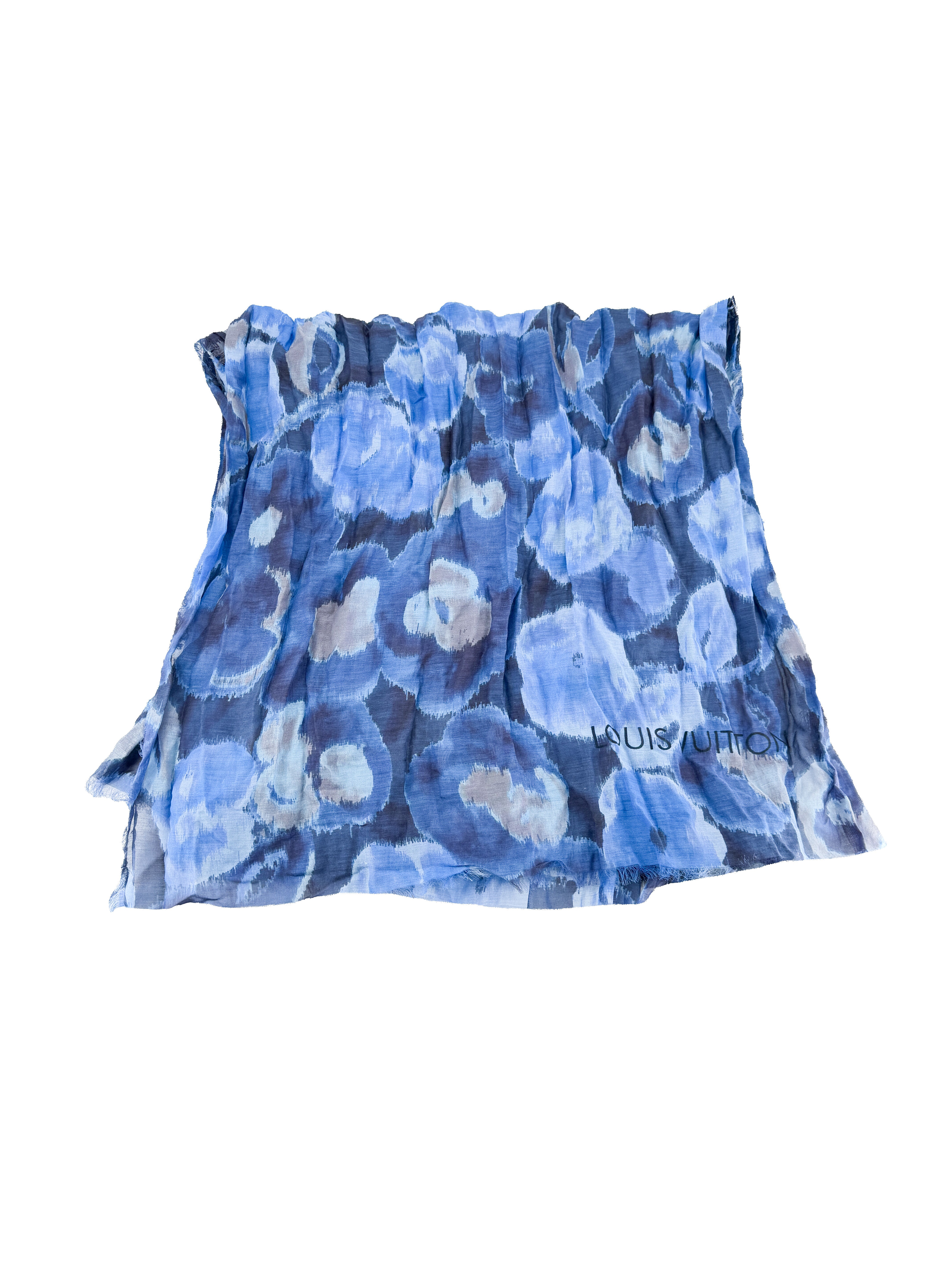 Louis Vuitton blue Pareo Summer ikat sheer scarf