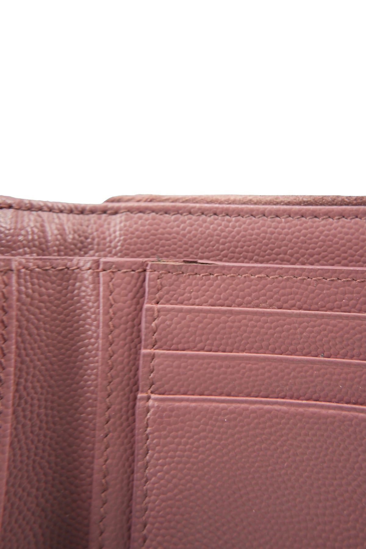 Saint Laurent pink quilted Cassandre compact wallet 0617