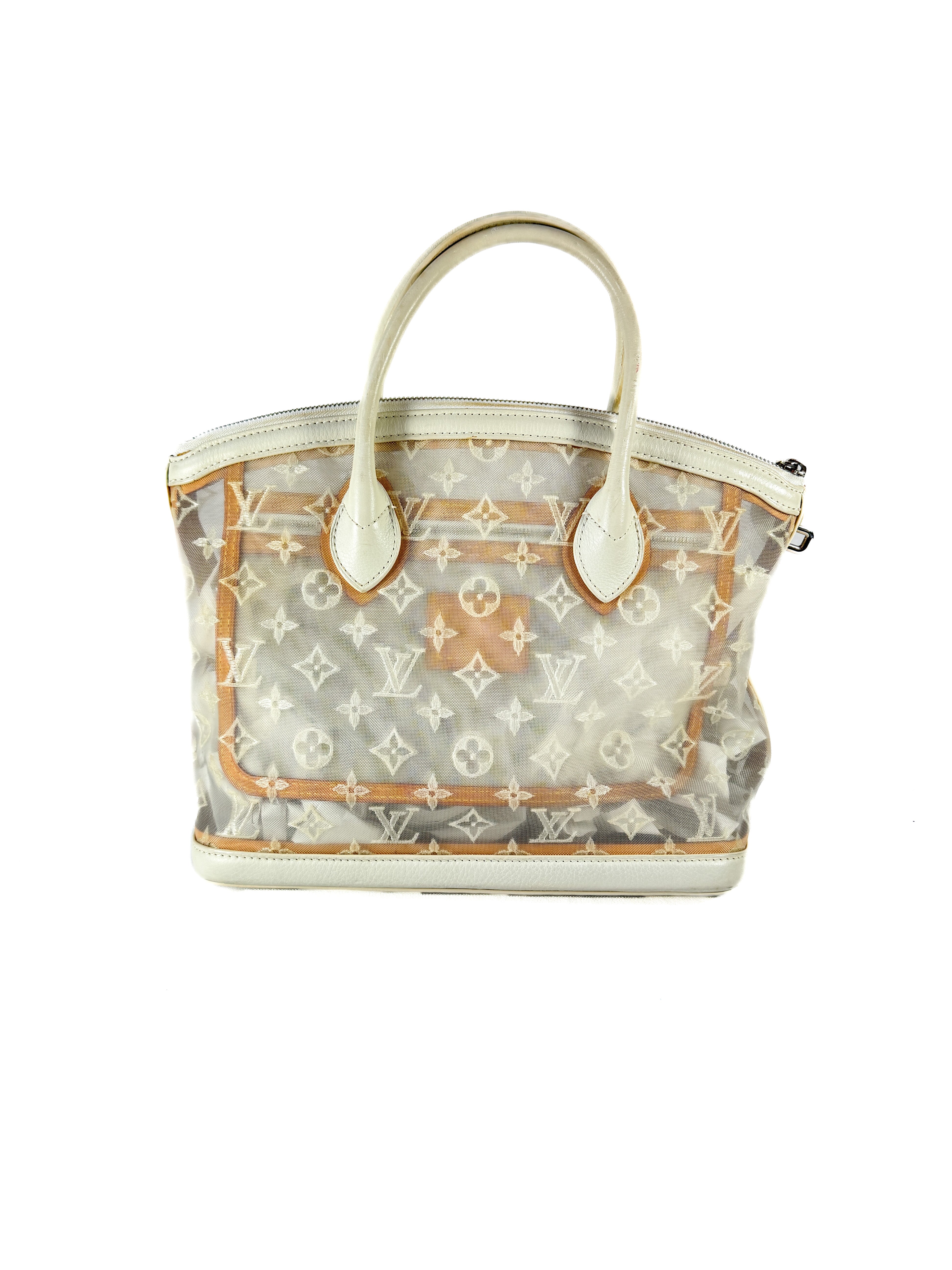 Louis Vuitton white leather mesh Lockit FO0162