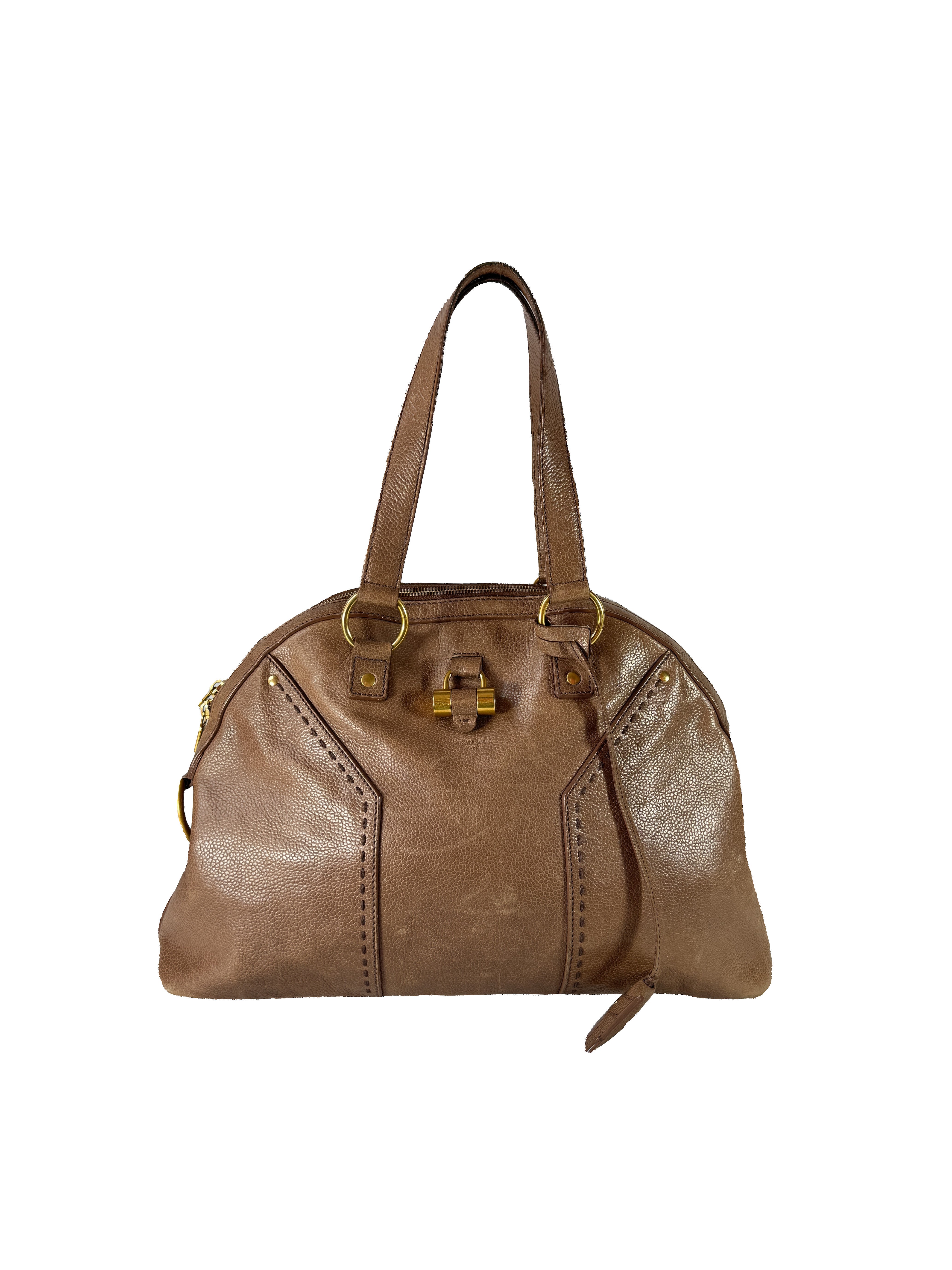 Saint Laurent taupe leather large Muse 002122