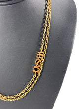 Versace gold tone double curb chain necklace retail $575