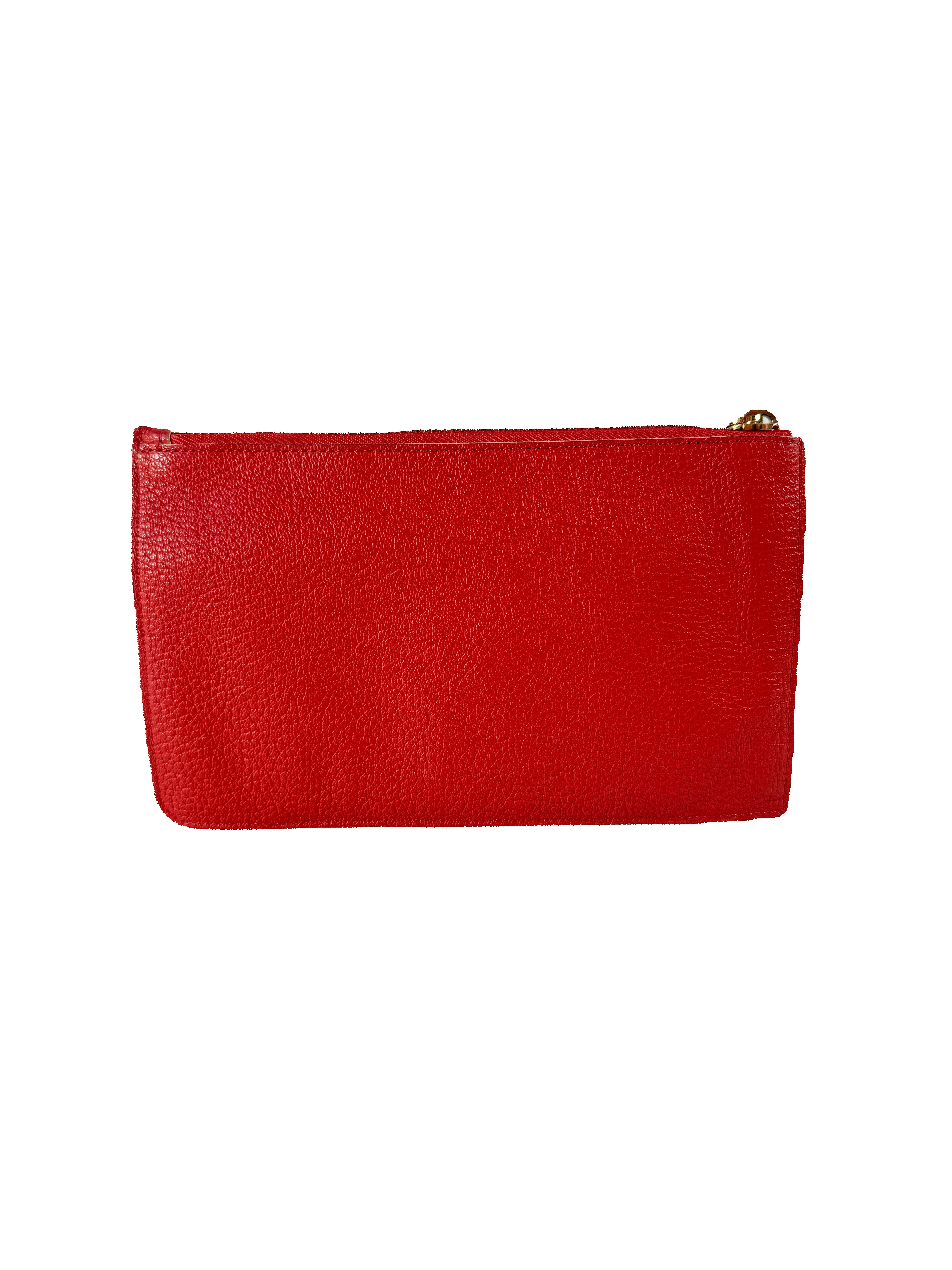 Louis Vuitton red leather Suhali l'Inseparable Zip Pouch  DU1025