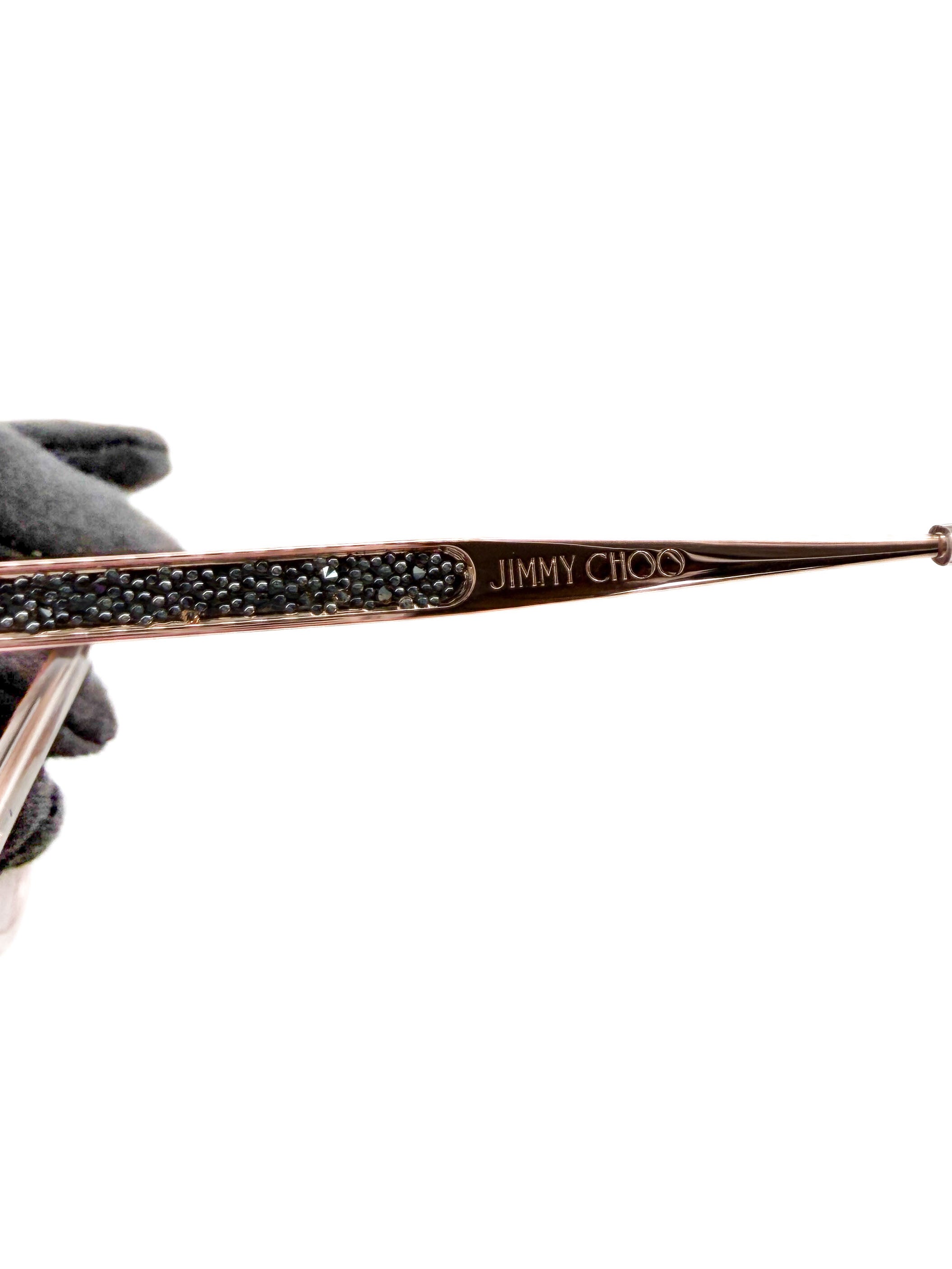 Jimmy Choo rose gold tone Belinda sunglasses *case*