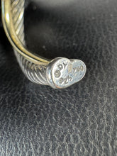 David Yurman sterling silver, 14k gold crossover oval hoop earrings