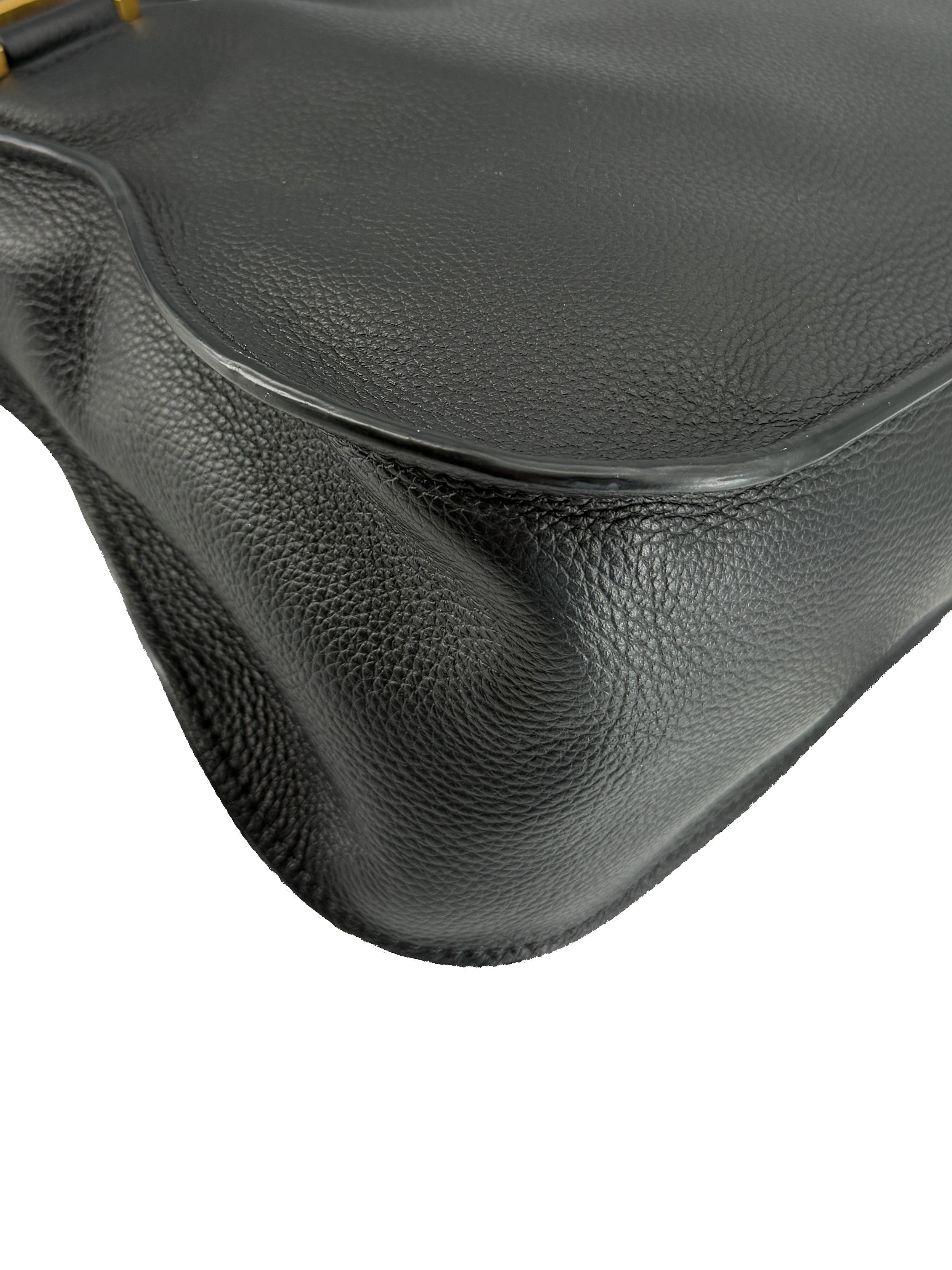 Chloé black leather Marcie double carry satchel D0NVSN