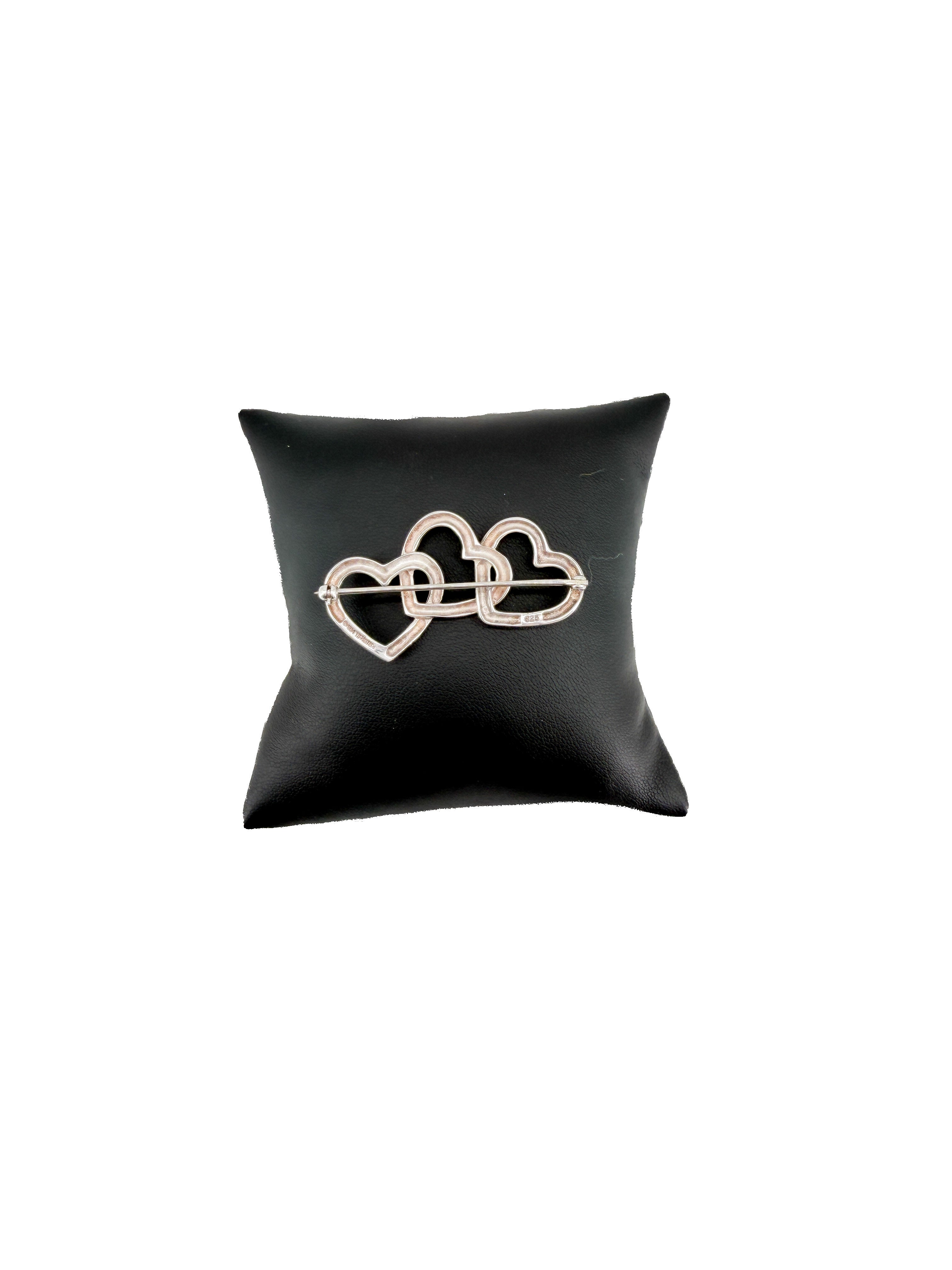 Tiffany & Co Elsa Peretti triple open heart brooch