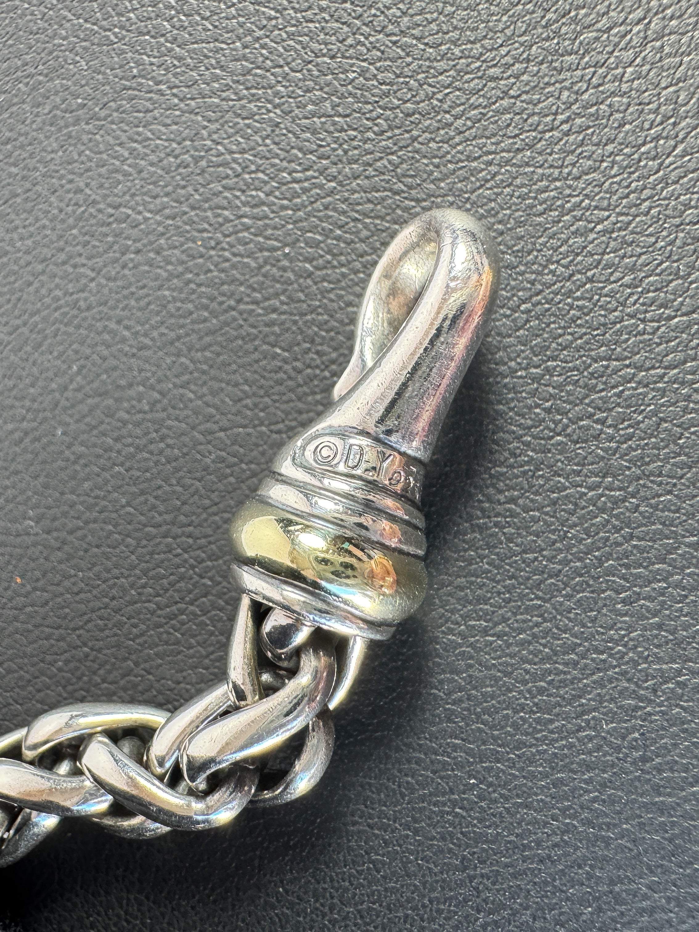 David Yurman sterling silver, yellow gold Wheat chain necklace