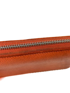 BVGALRI orange leather zip around wallet **as is**